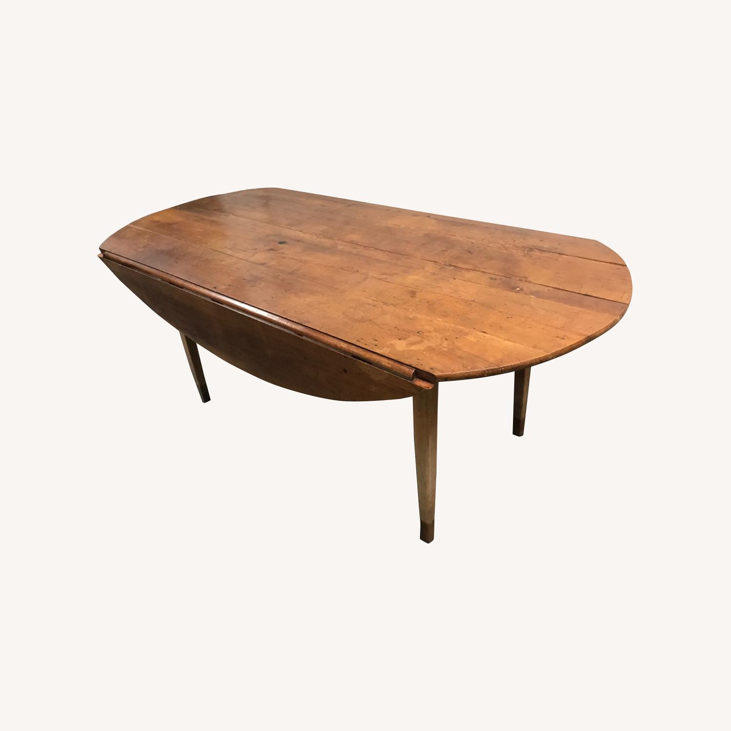 Antique French Farm Drop Leaf Table - image-0
