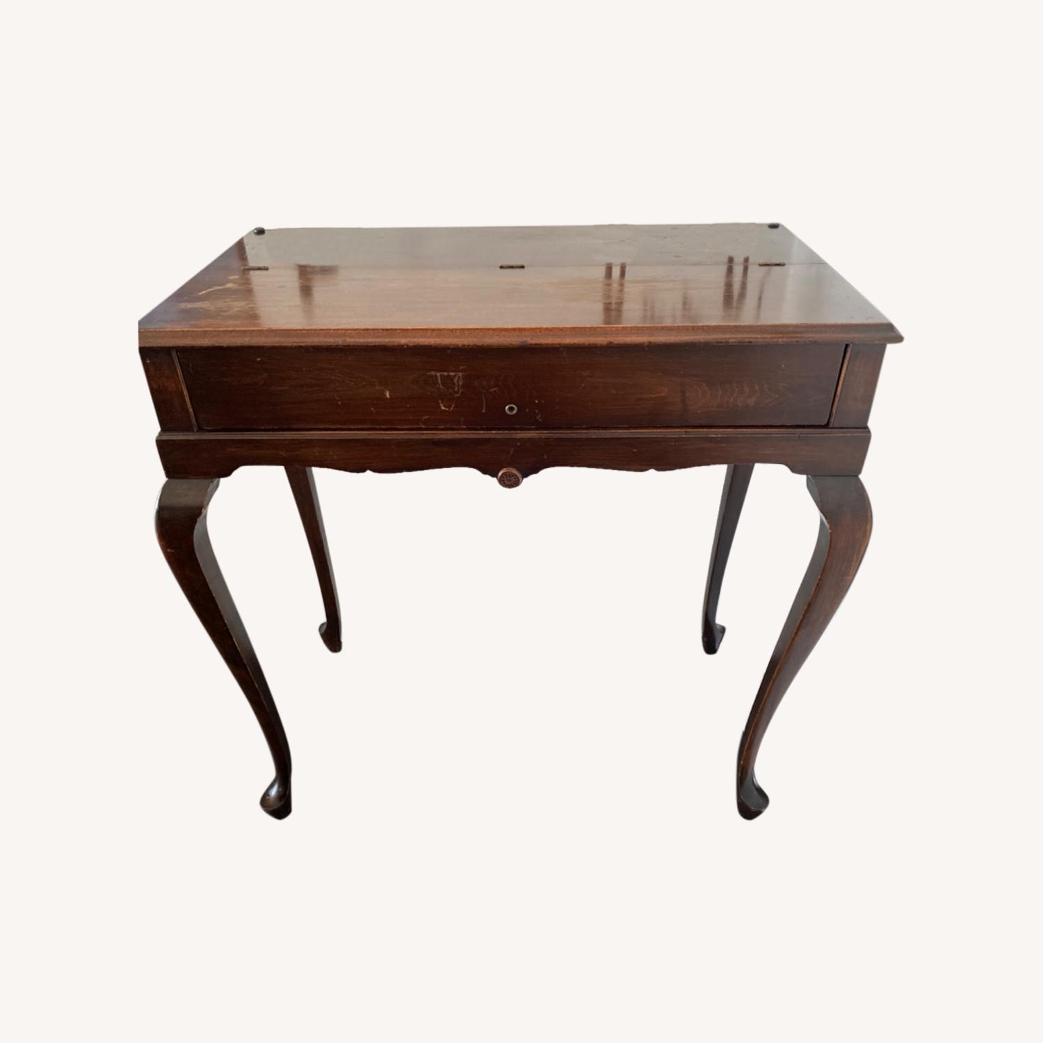 Vintage Mahogany Convertible Desk Table - image-5