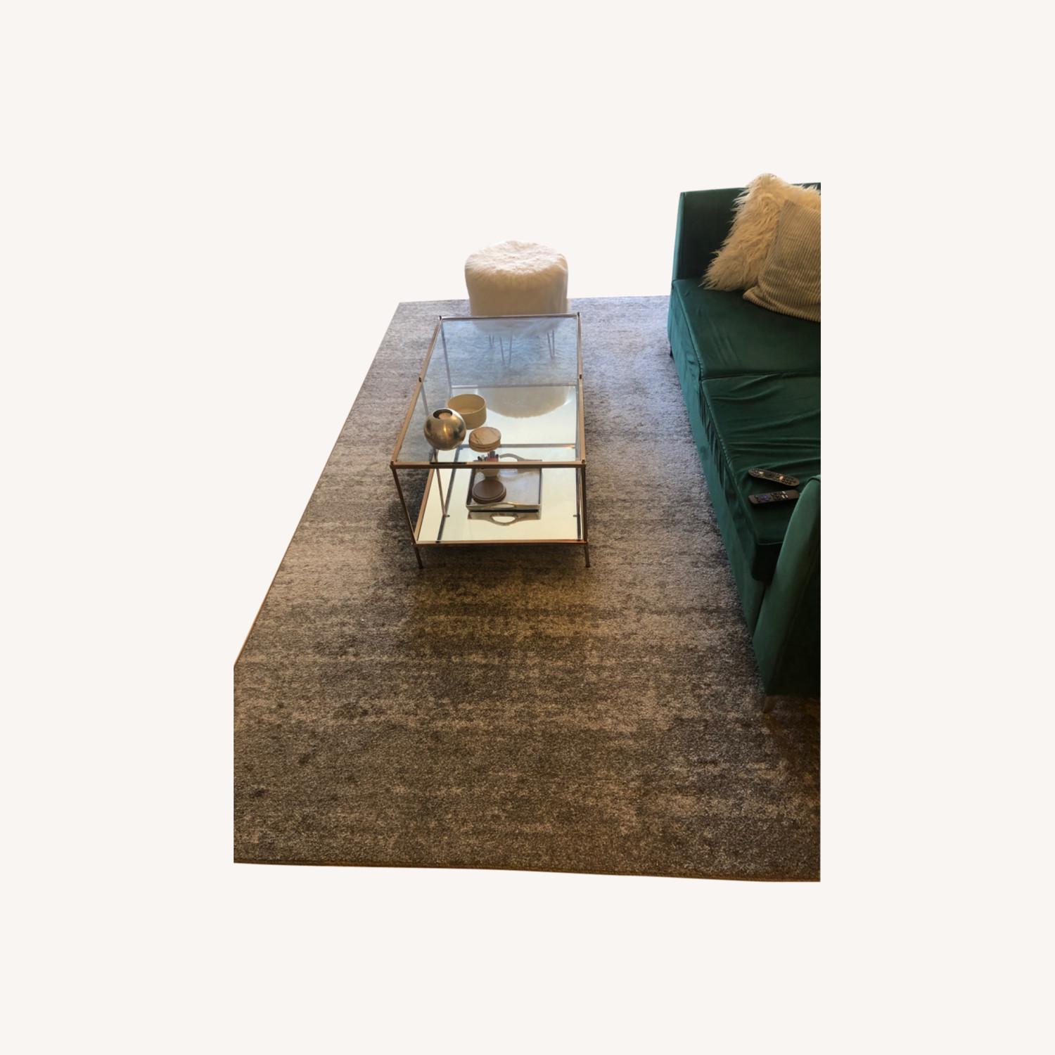 Grey and White Rectangular Area Rug - image-0