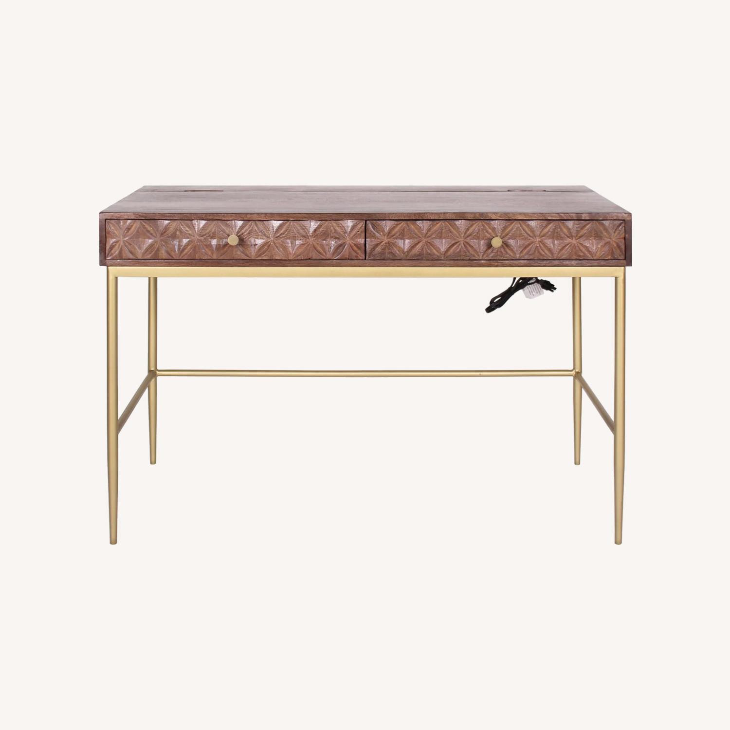 Wayfair Solid Wood Carved Desk AptDeco