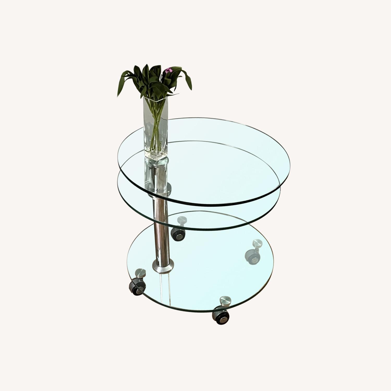 Round Glass Side Table - image-0
