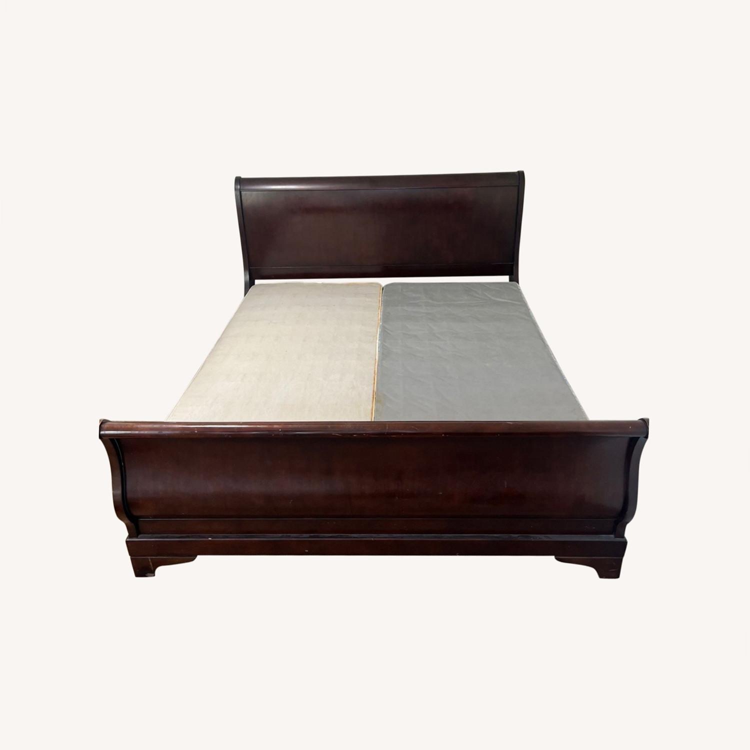 Wooden Sleigh Bed AptDeco