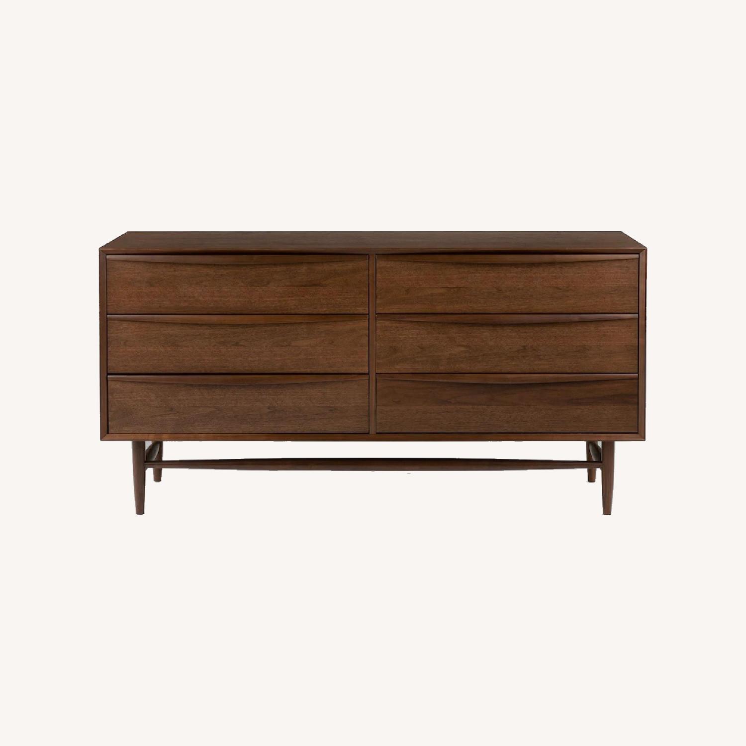 Article Walnut 6 Drawer Double Dresser - image-0