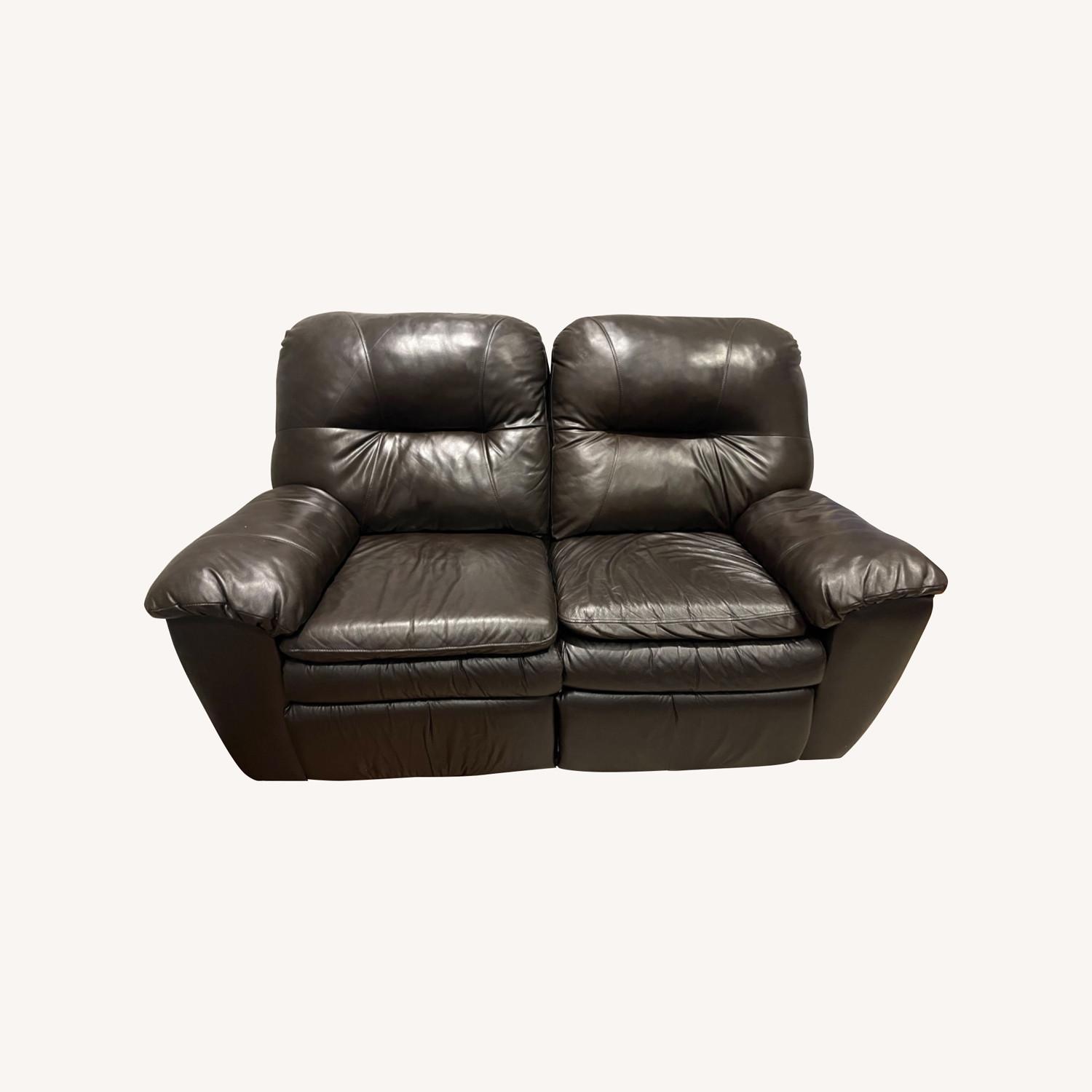 Black Leather Reclining Couch AptDeco