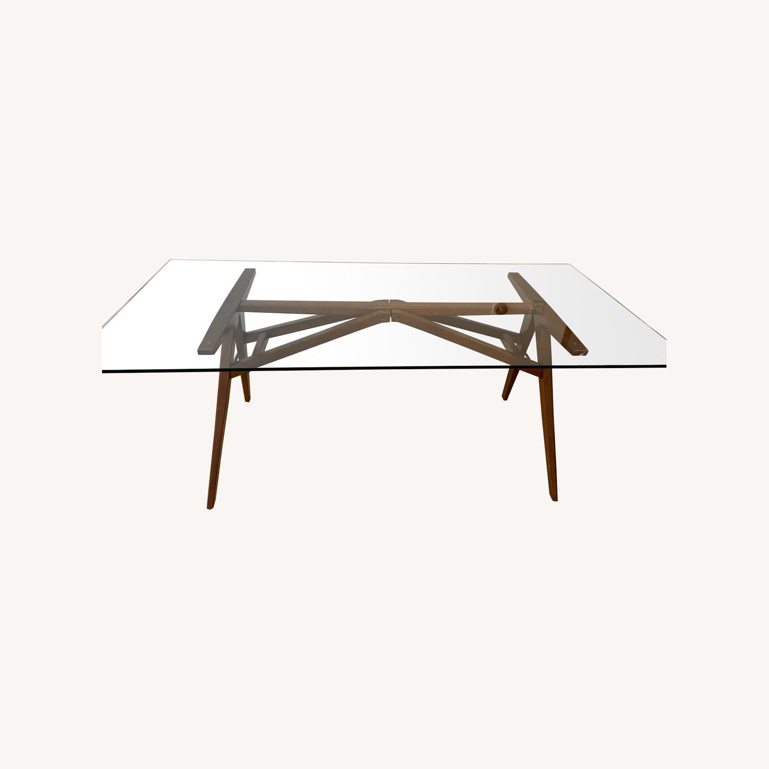 West Elm Jensen Dining Table with Glass Top AptDeco