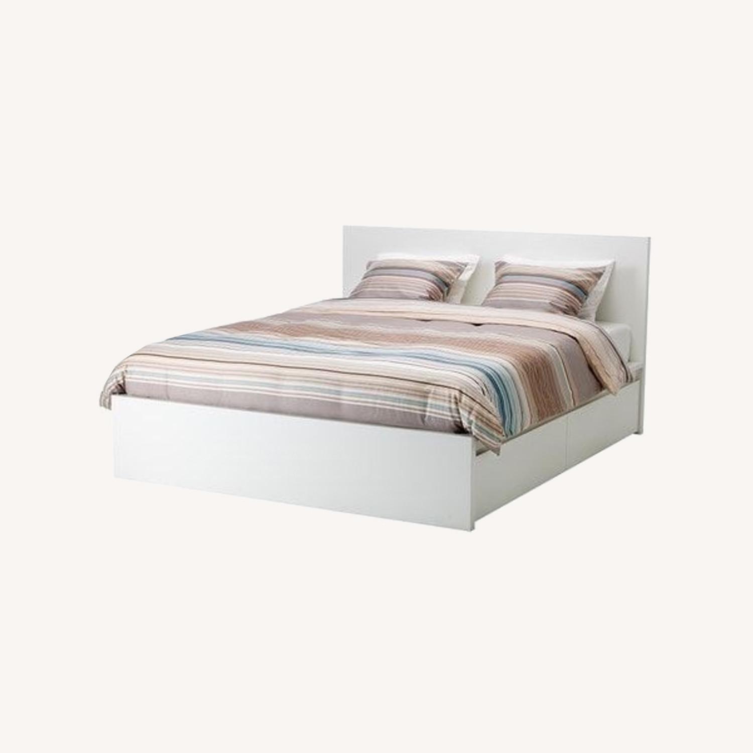 IKEA Malm Queen Bed Frame w/ 4 Storage Drawers AptDeco