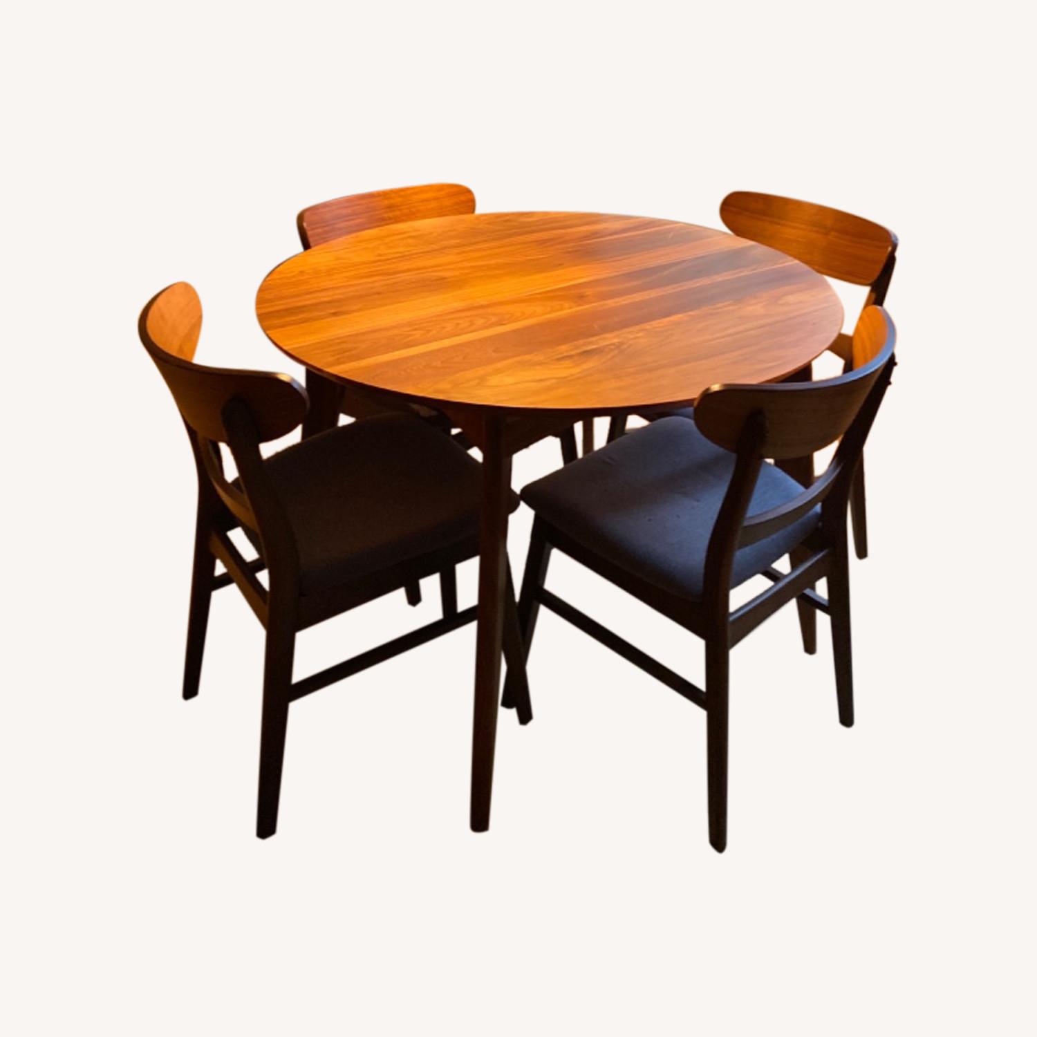 Room and Board Round Walnut Kitchen Table - AptDeco