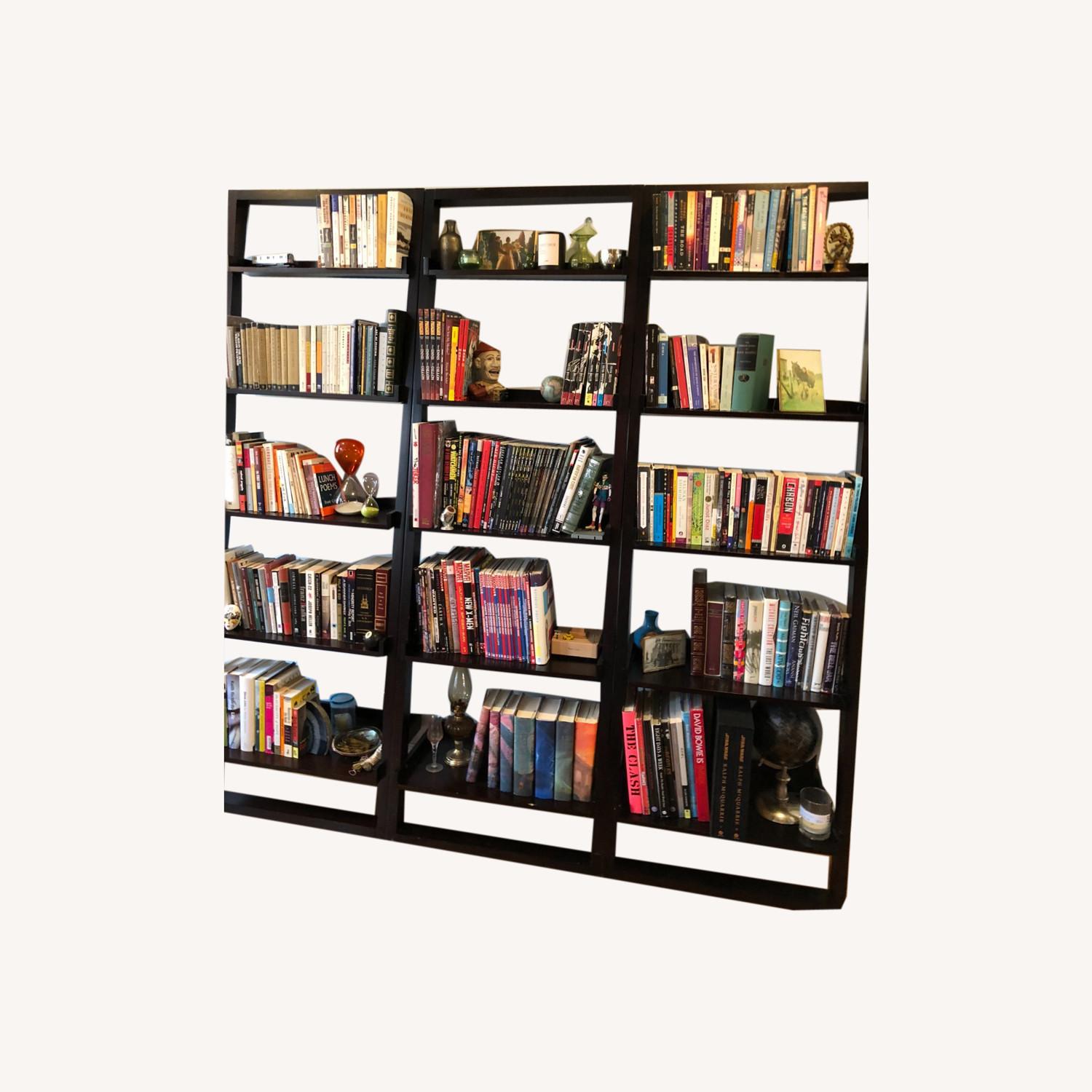 Crate and Barrel Leaning Bookcase - image-0