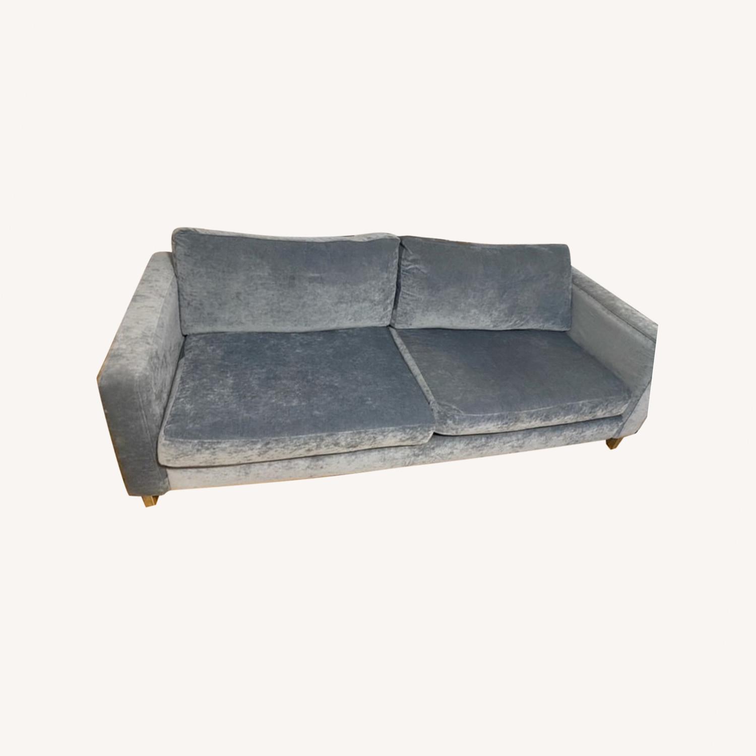 IKEA Crushed Blue Velvet Couch AptDeco