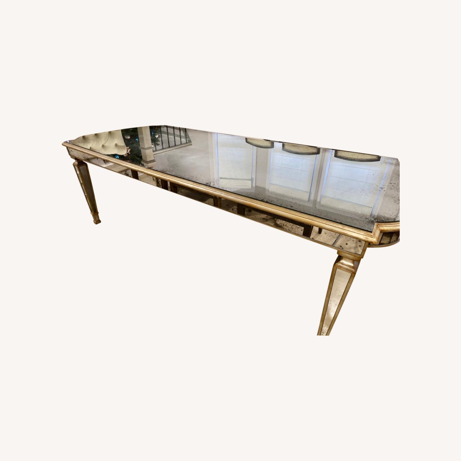 John-Richard Eliza 96"L Antiqued Mirrored Table - image-0