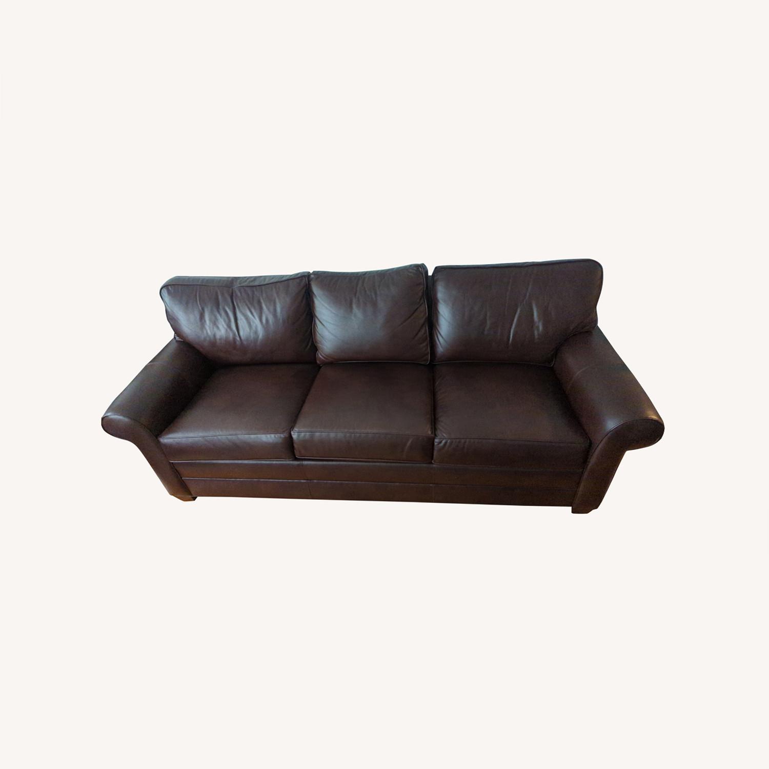 Ethan Allen Leather Three Seat Sofa - image-0