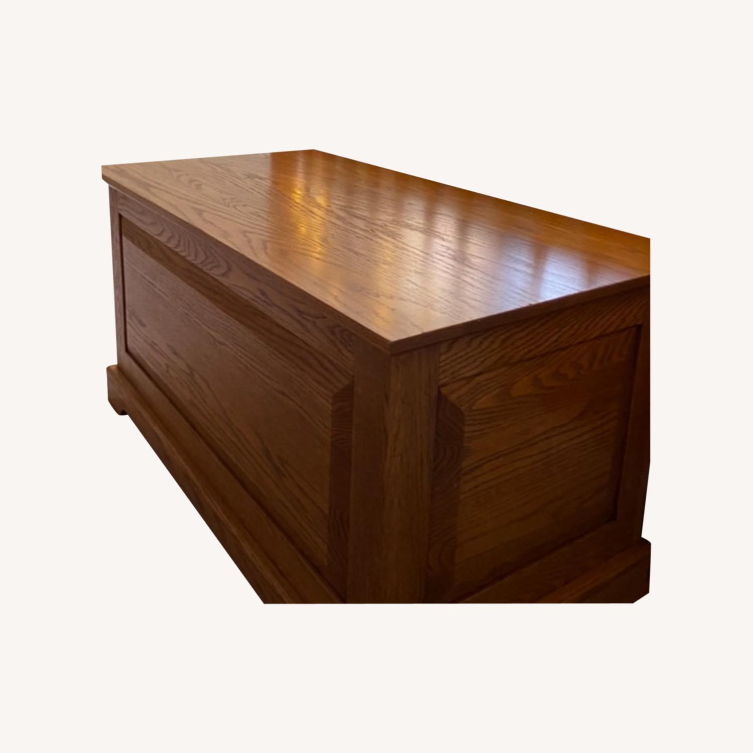 Solid Wood Honey Oak Country Style Chest - image-0