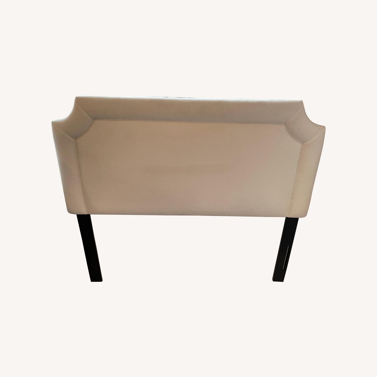 Wayfair White Fabric Headboard + Metal Bed Frame AptDeco