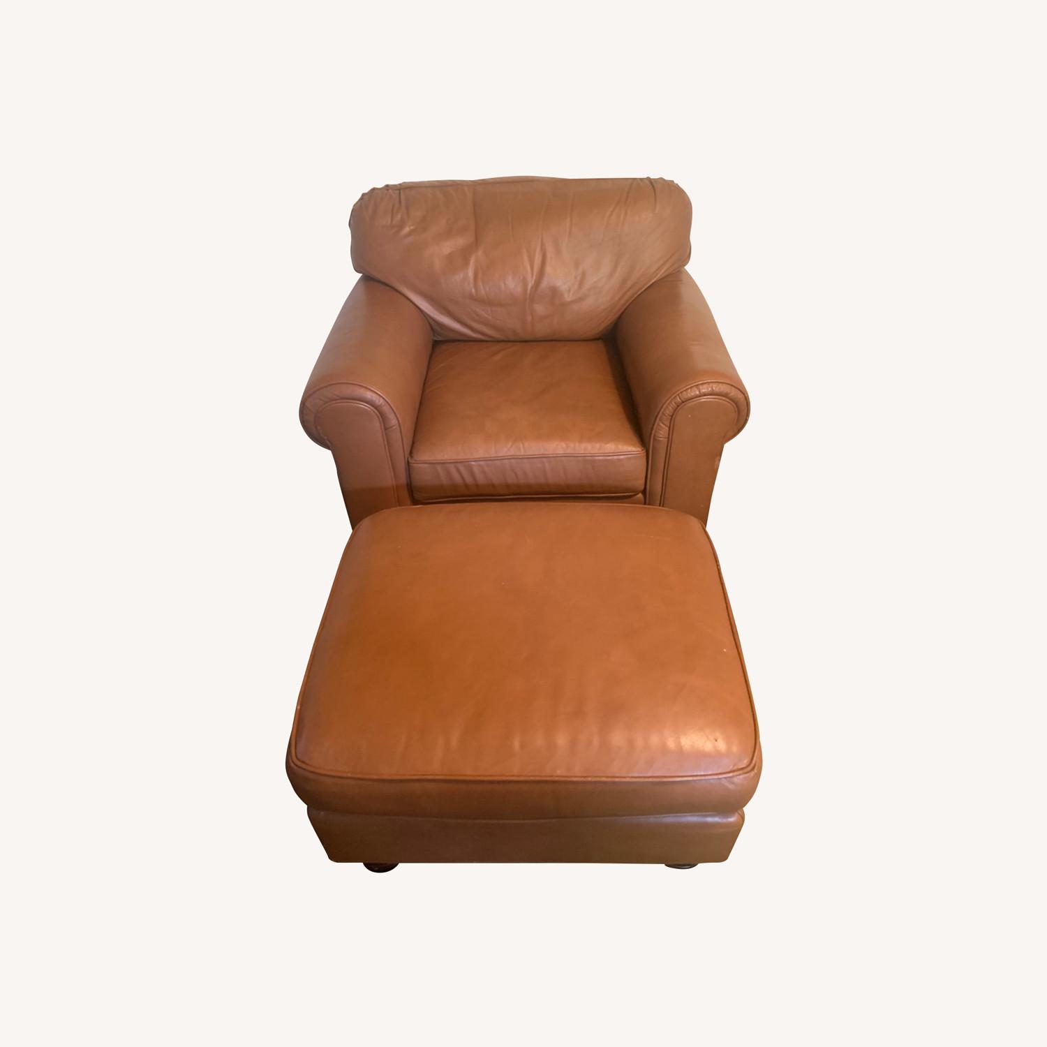 Leather Chair & Ottoman - image-0