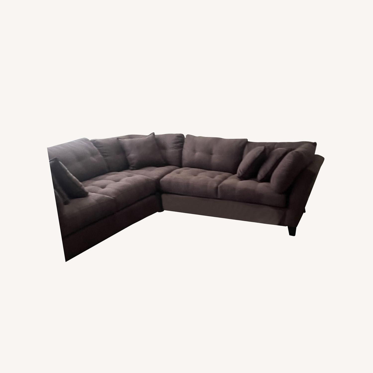 Raymour & Flanigan Brown 3 Pc Sectional AptDeco
