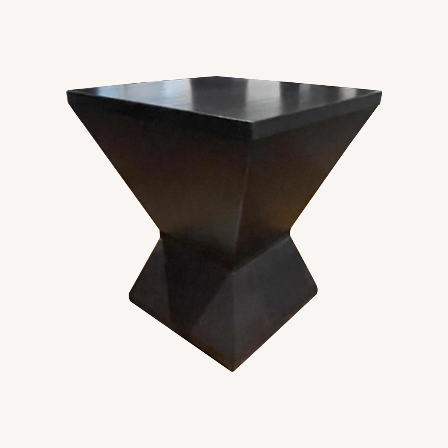 Geometric Wood Side Table - image-0