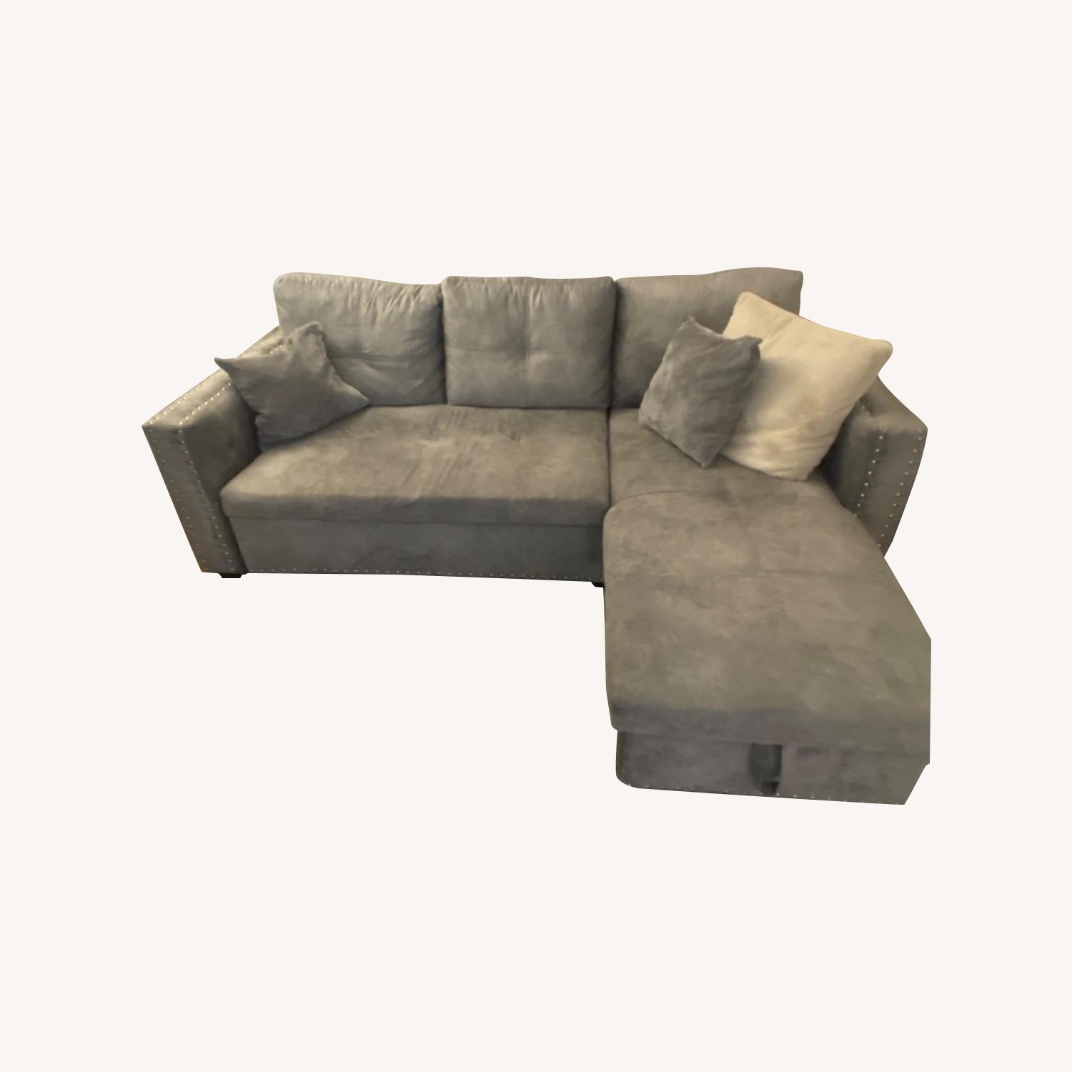 Modern Fort Velvet Reversible Sleeper Sectional AptDeco