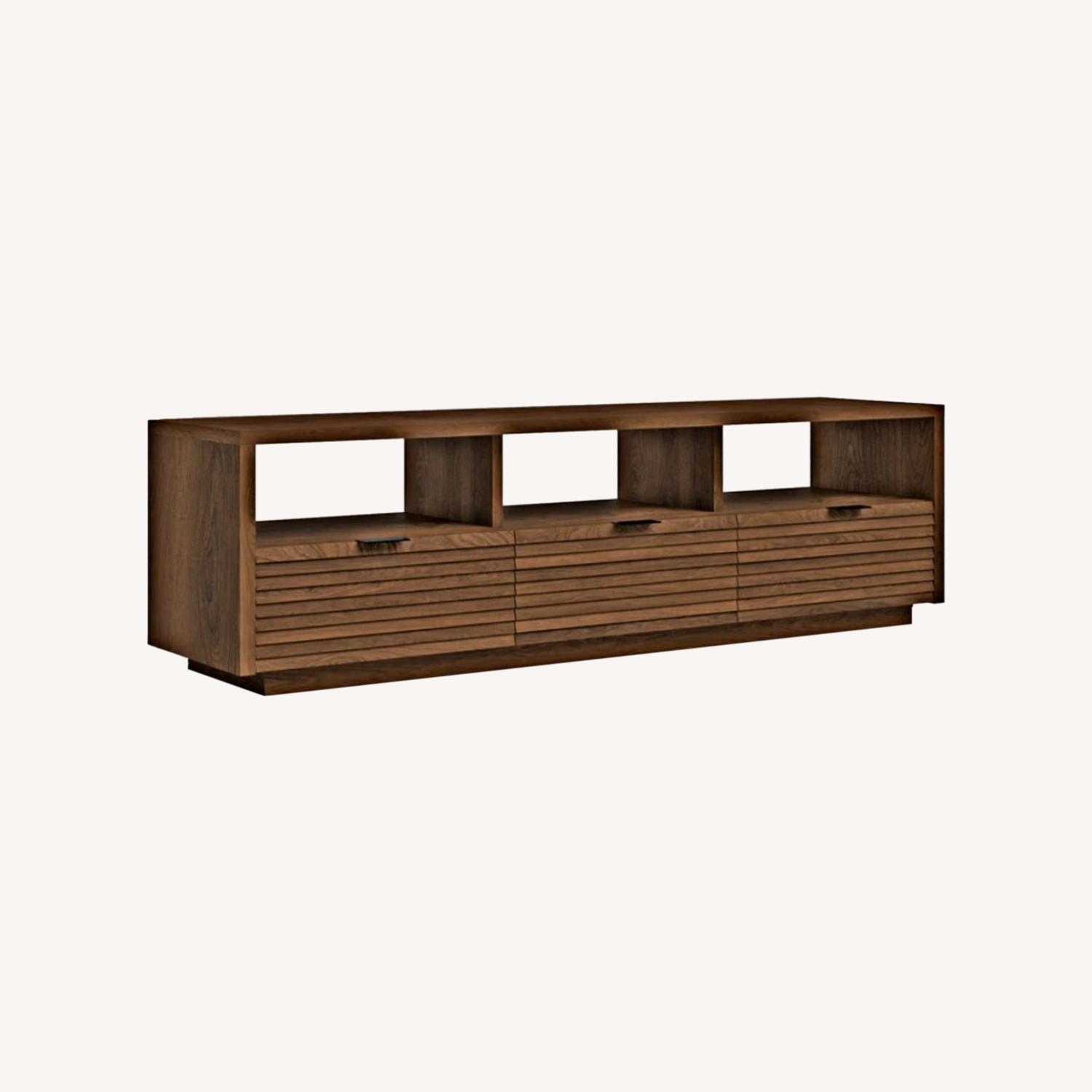 70" Wide Wooden Media Console - AptDeco