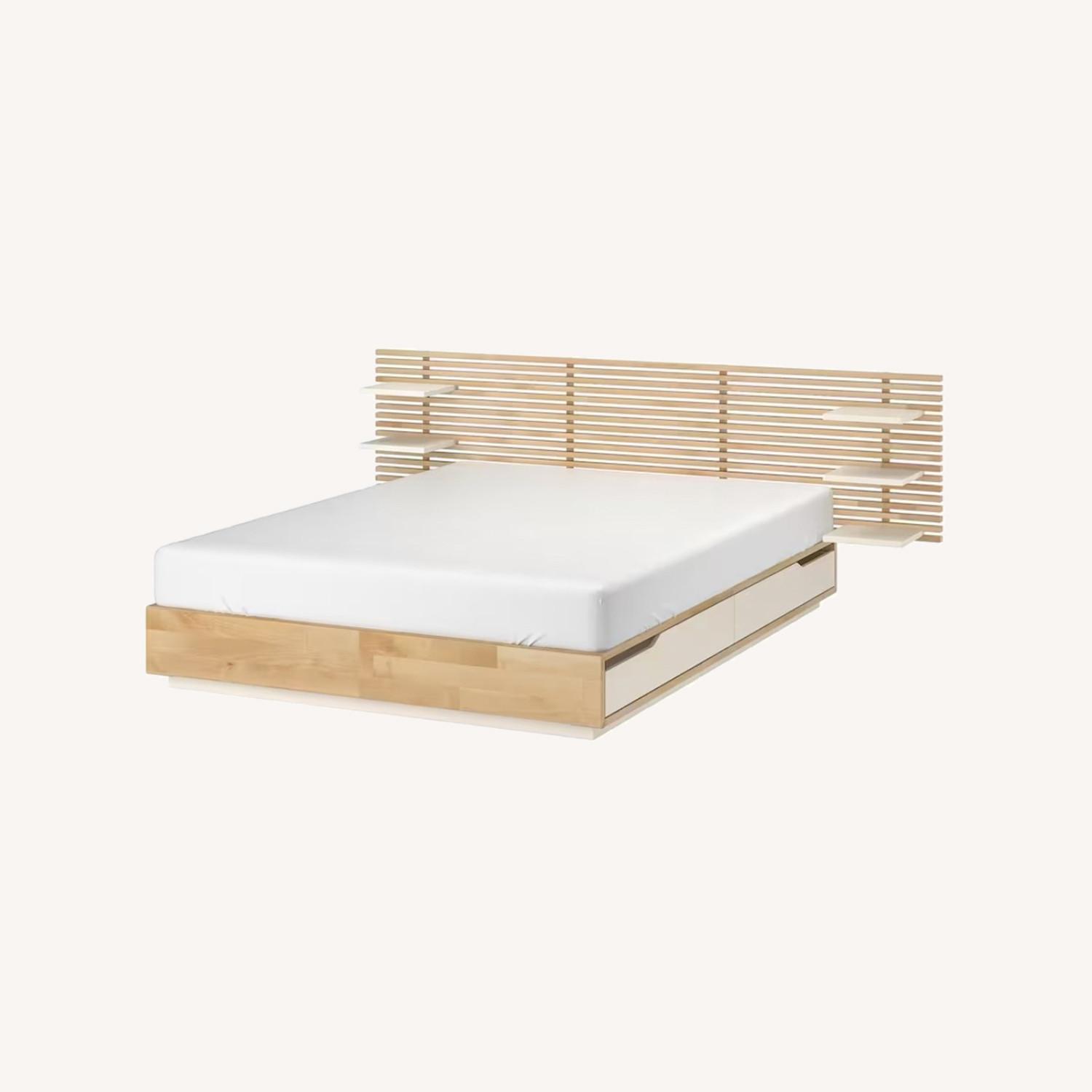 Mandal Queen Bed with Storage, Headboard, Shelves AptDeco