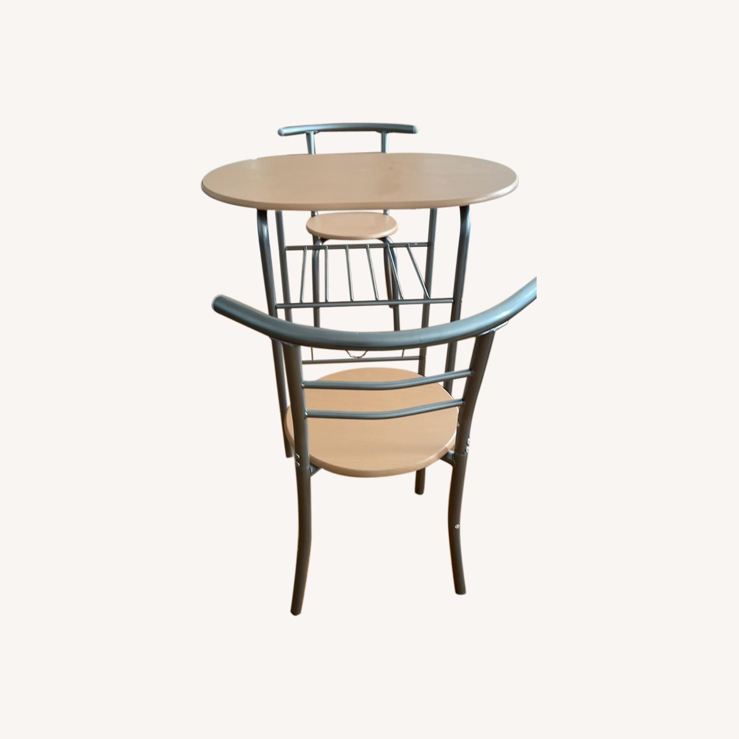 3Piece Wooden Round Table & Chair Set AptDeco