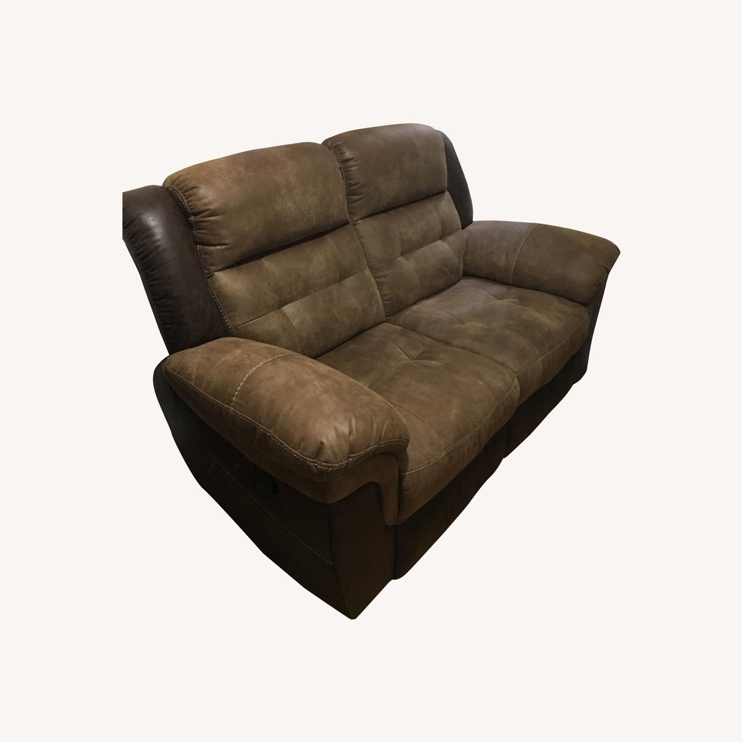 Bob's Brown Reclining Loveseat AptDeco