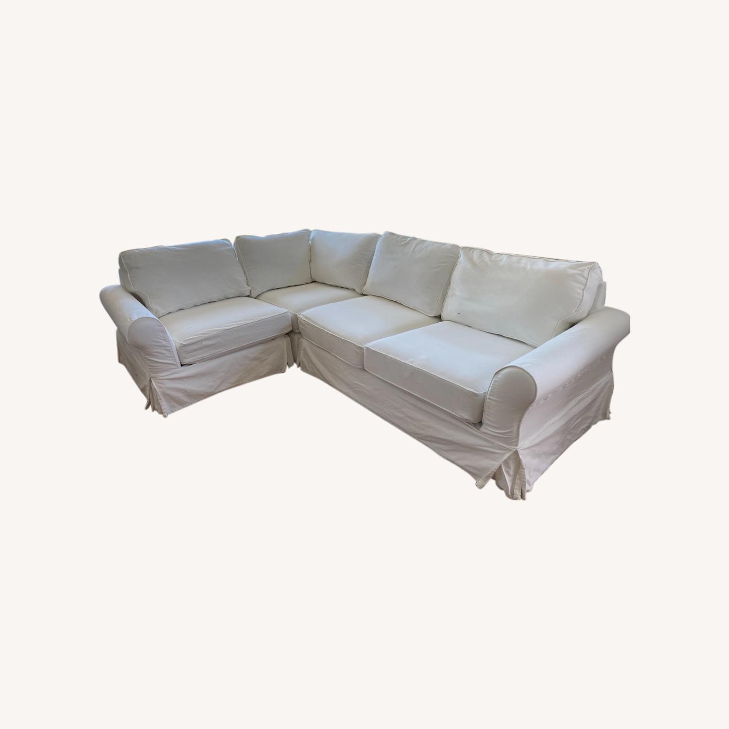 Pottery Barn Comfort Slipcovered Corner Sectional AptDeco