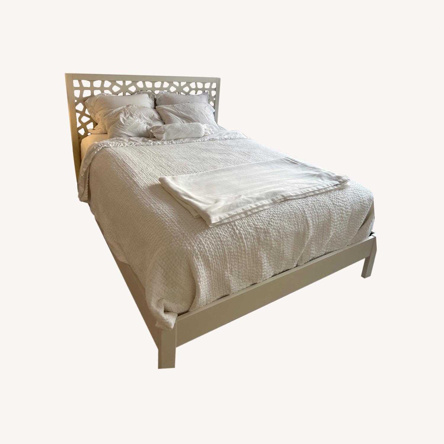 West Elm Simple White Bed Frame, Queen AptDeco