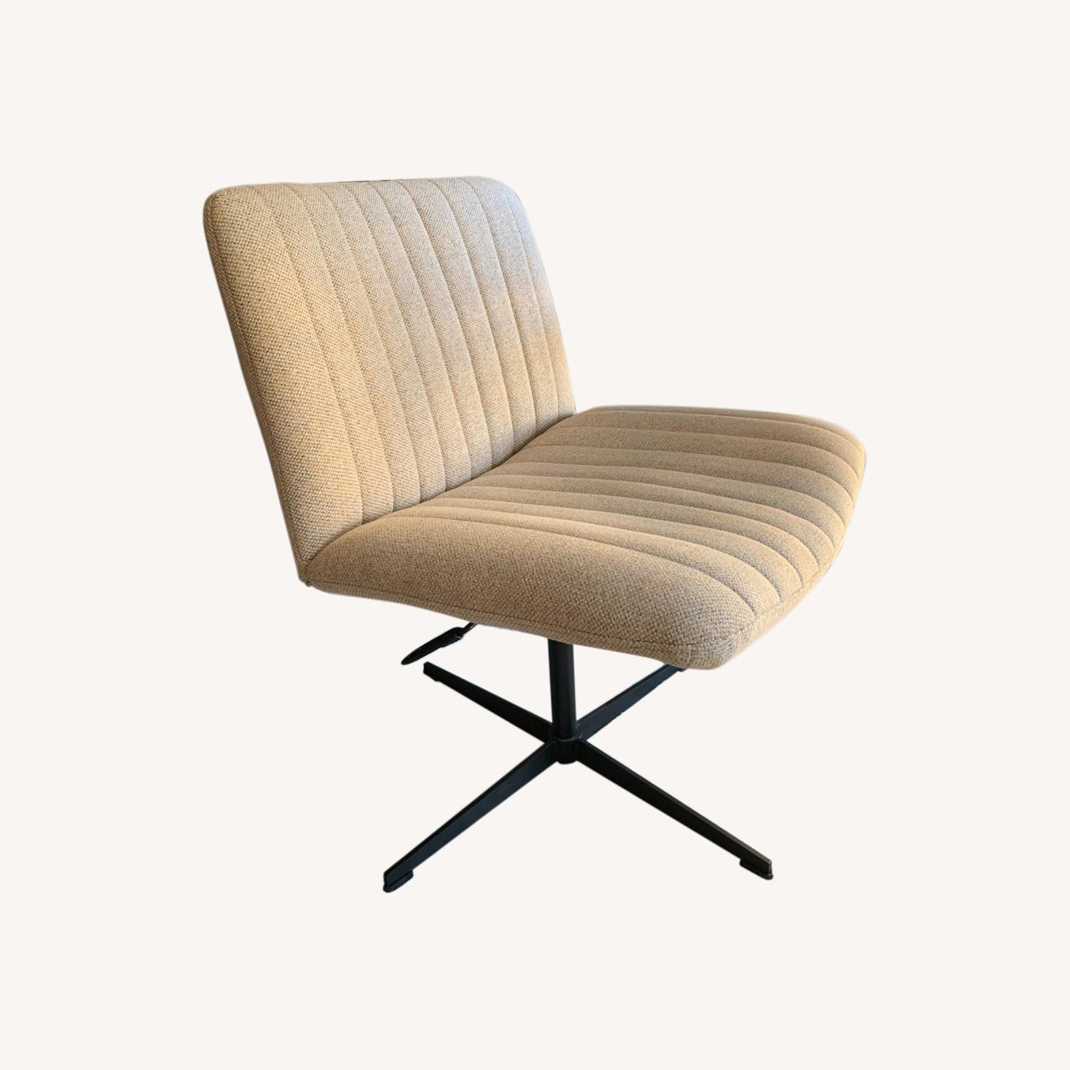 Wide Fabric Padded Armless Home Office Desk Chair AptDeco