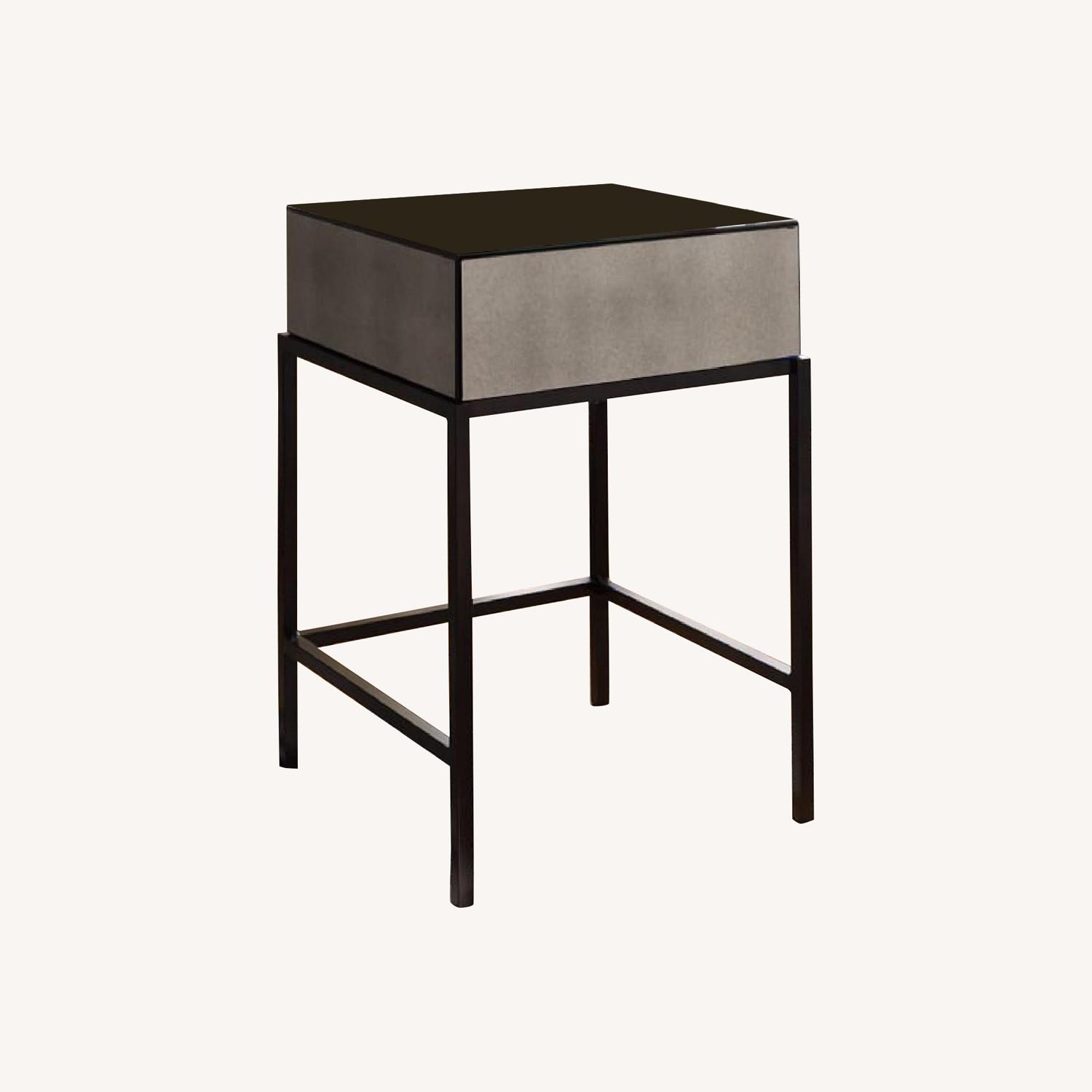West Elm Pair of Foxed Mirrored Nightstands - image-0