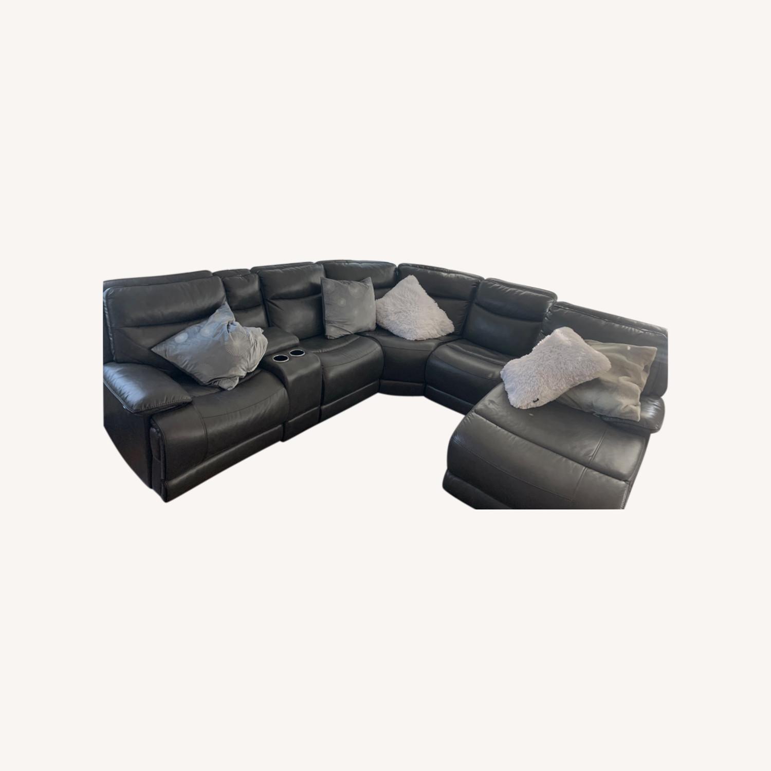 Grey 3 Piece Reclining Sectional - image-0