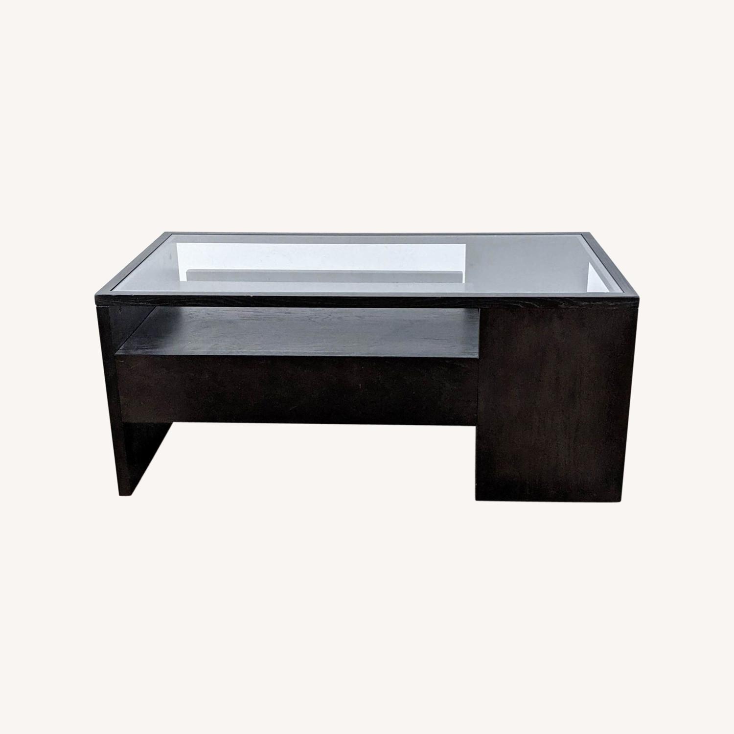 West Elm Glass Top Coffee Table AptDeco