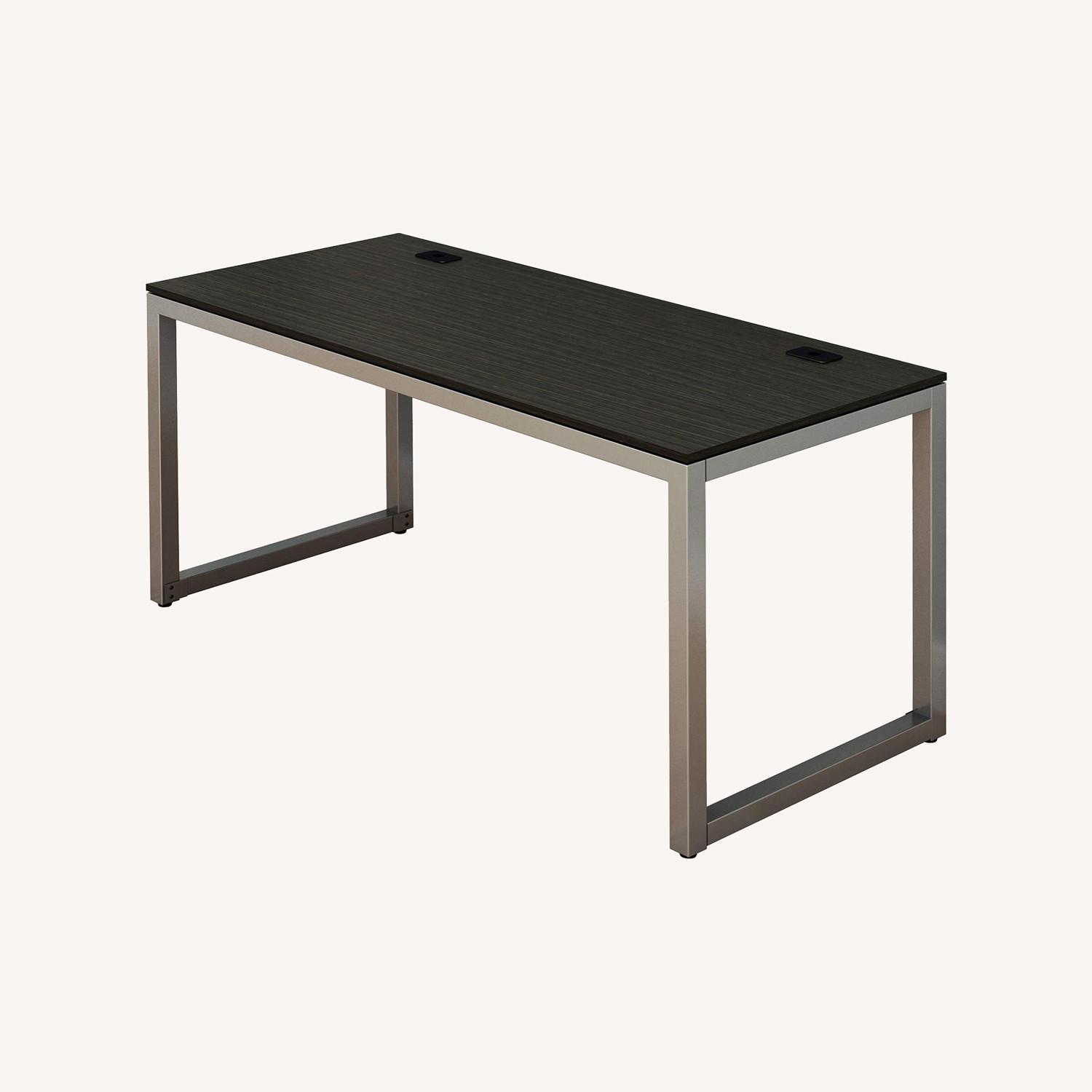 55 Inch Wood/Chrome Office Desk - image-0