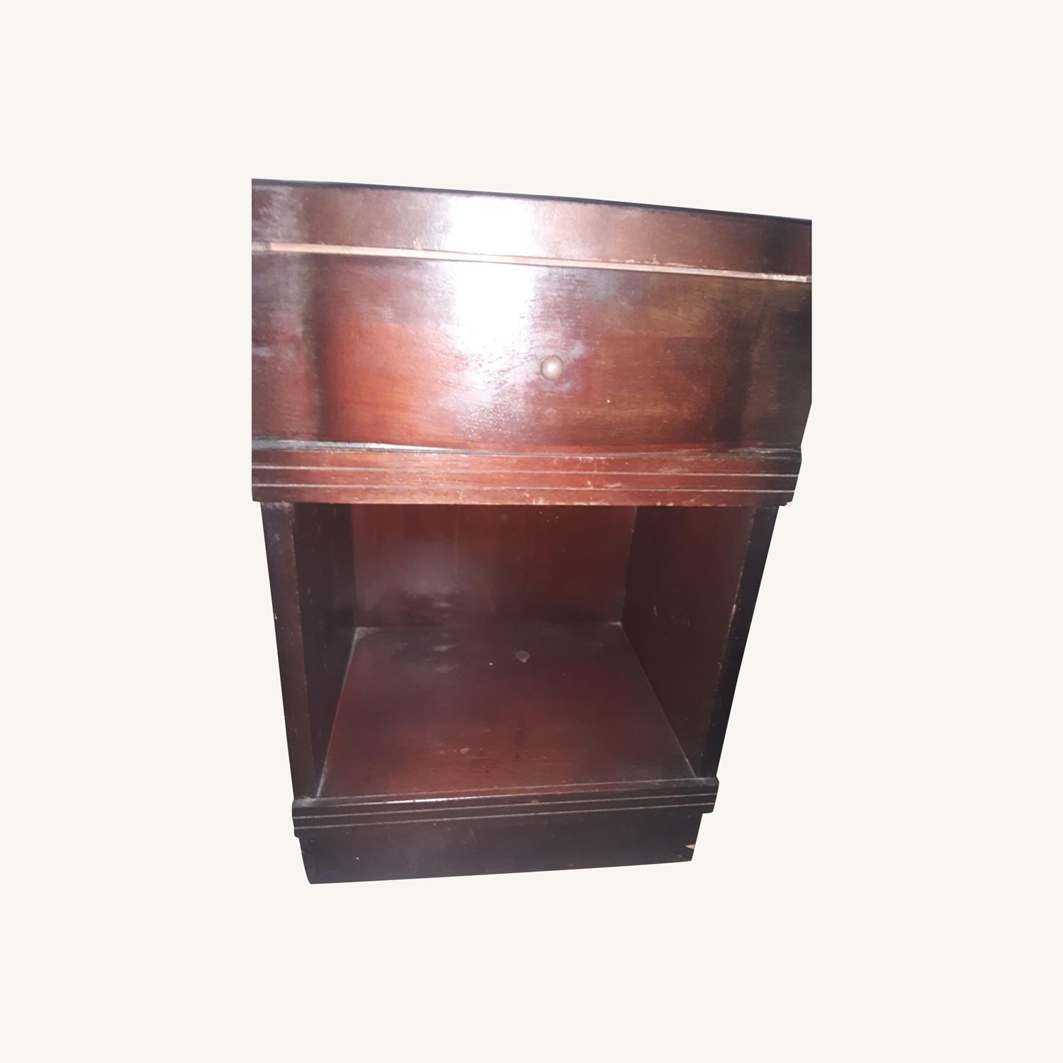 Dark Cherry Wood Nightstands - AptDeco