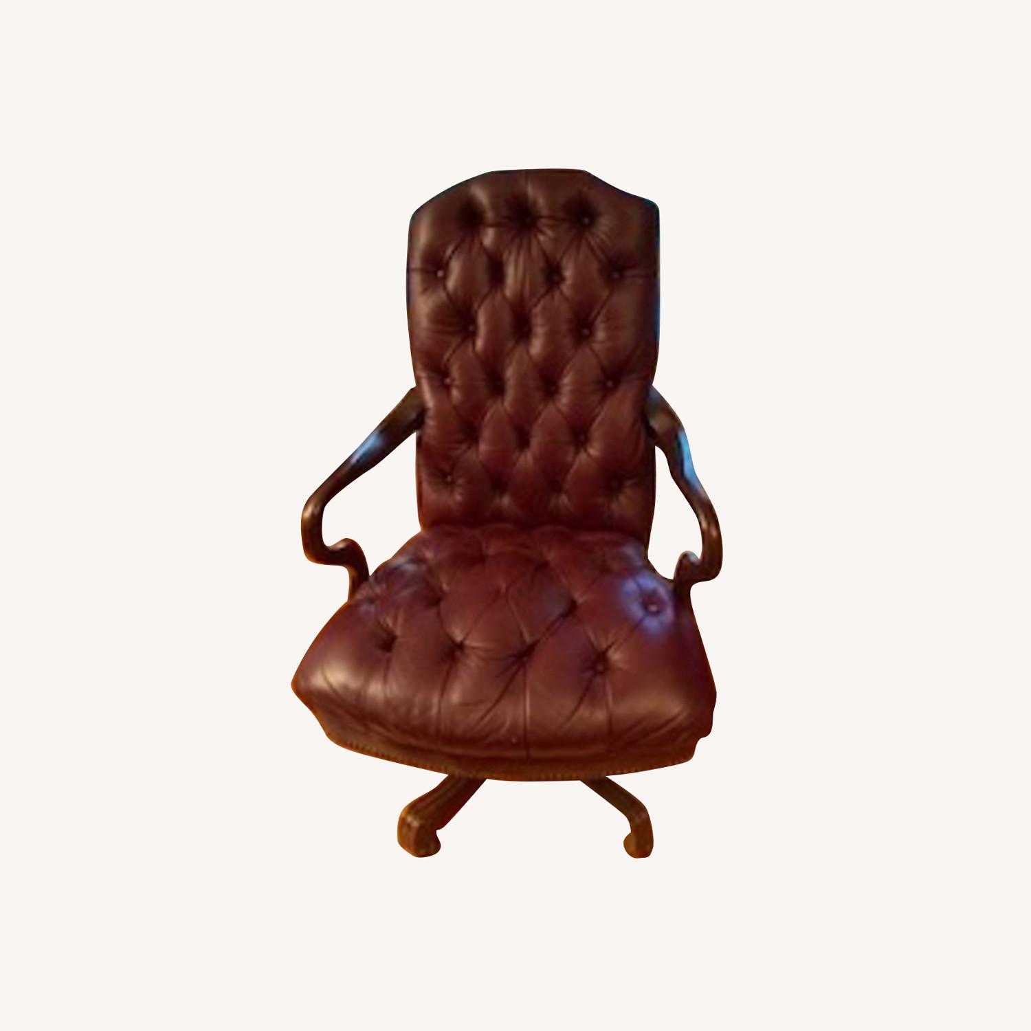 Leather Tufted Executive Chair - image-0