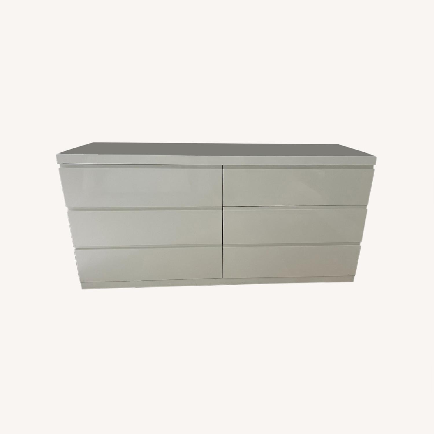 White Six Drawer Dresser AptDeco