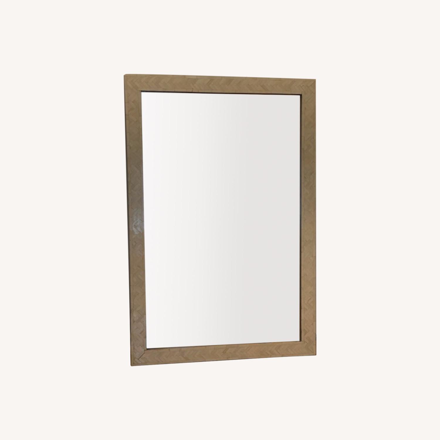West Elm Cream & White Parsons Bone Wall Mirror AptDeco