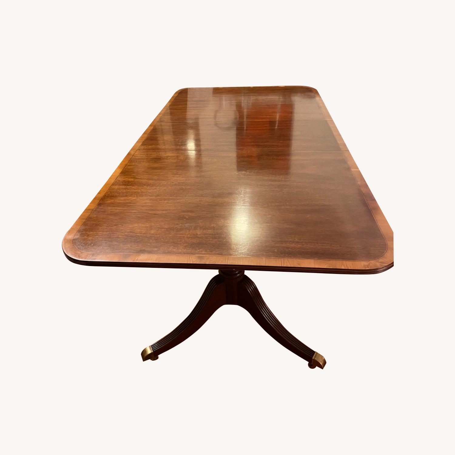 Baker Double Pedestal Extendible Dinning Table (3 Leaves) - image-0