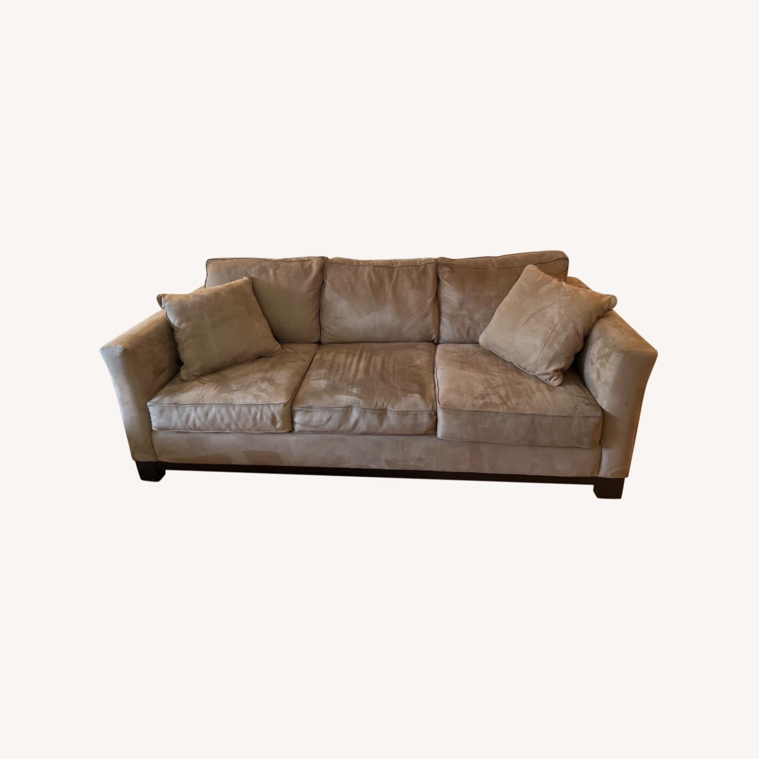 Beige Suede 3Seater Sofa AptDeco