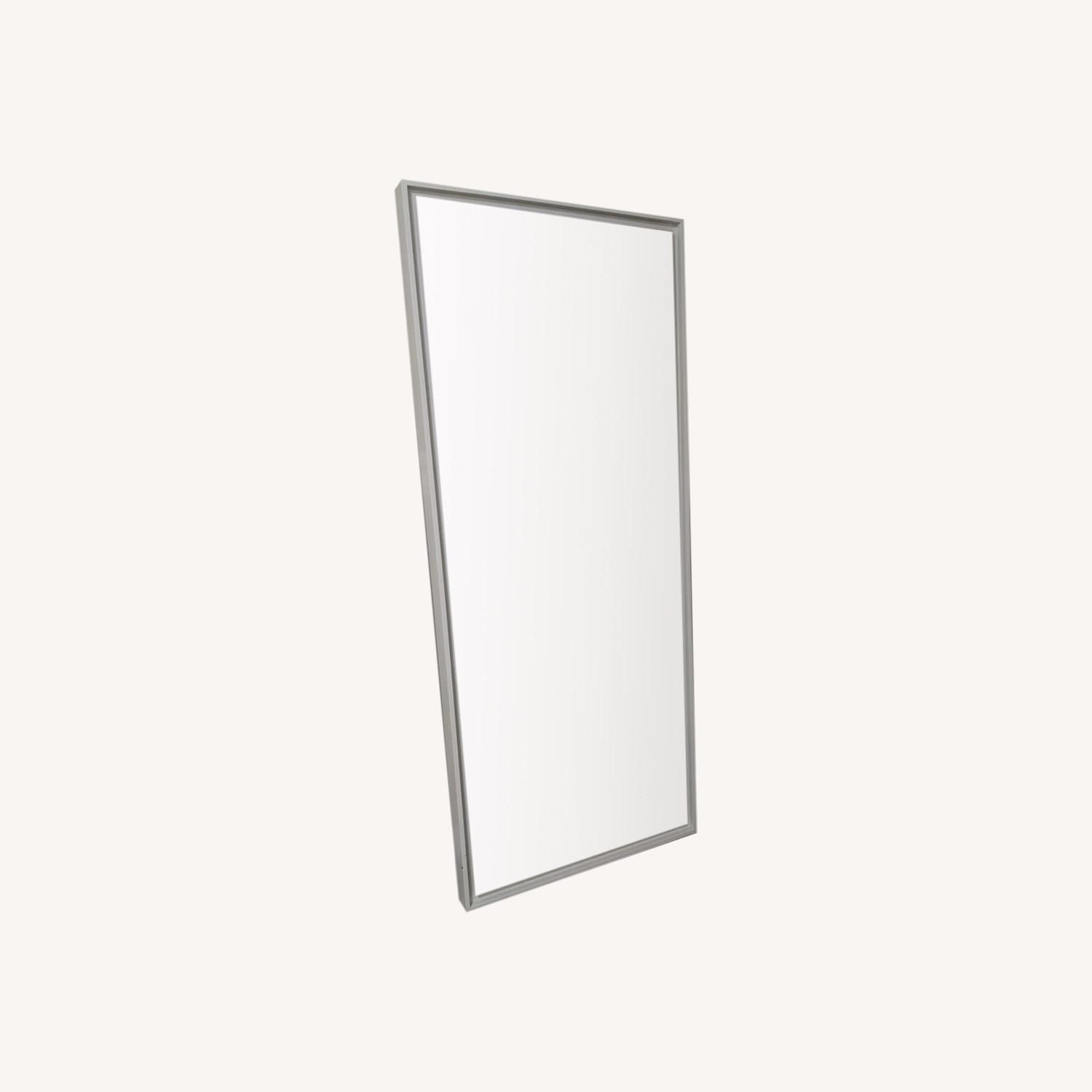 West Elm Floating Wood Floor Mirror, White Lacquer AptDeco