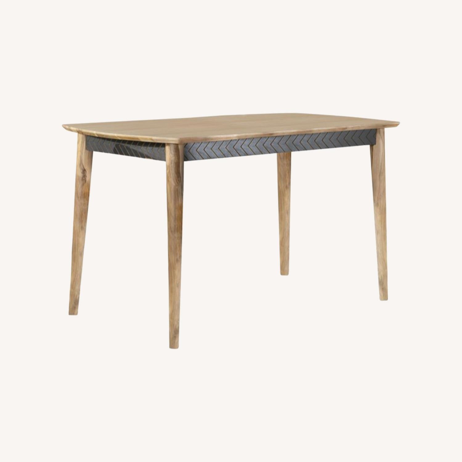 Counter Height Table In Natural Shesham Top Finish AptDeco