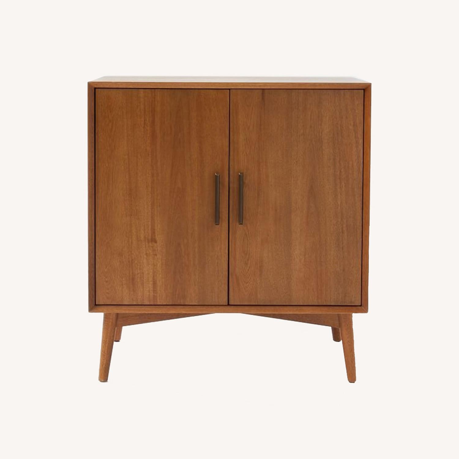 West Elm Mid-Century 32" Bar Cabinet, Acorn - image-0