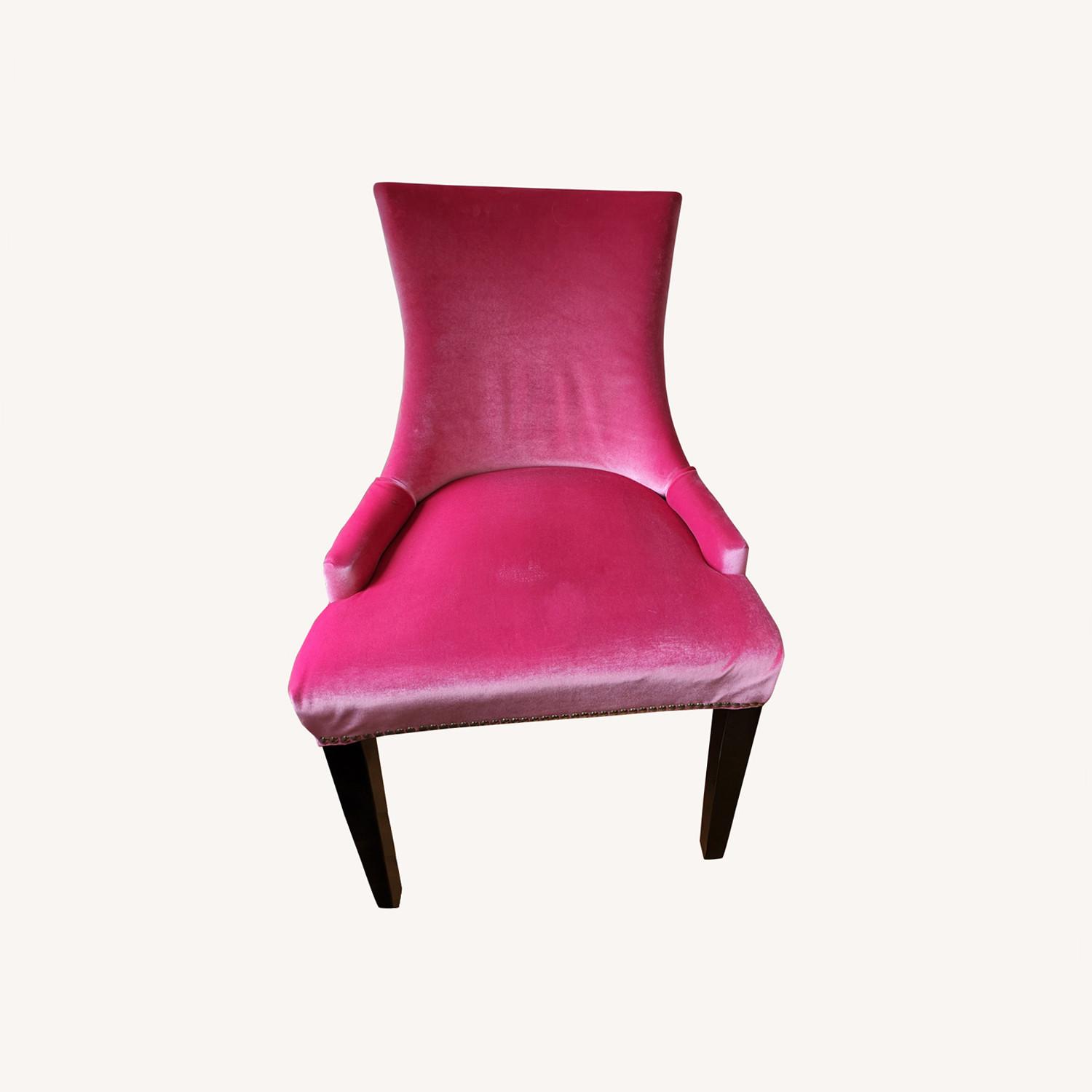 Pink Velvet Nailhead Dining Side Chair/Desk Chair AptDeco