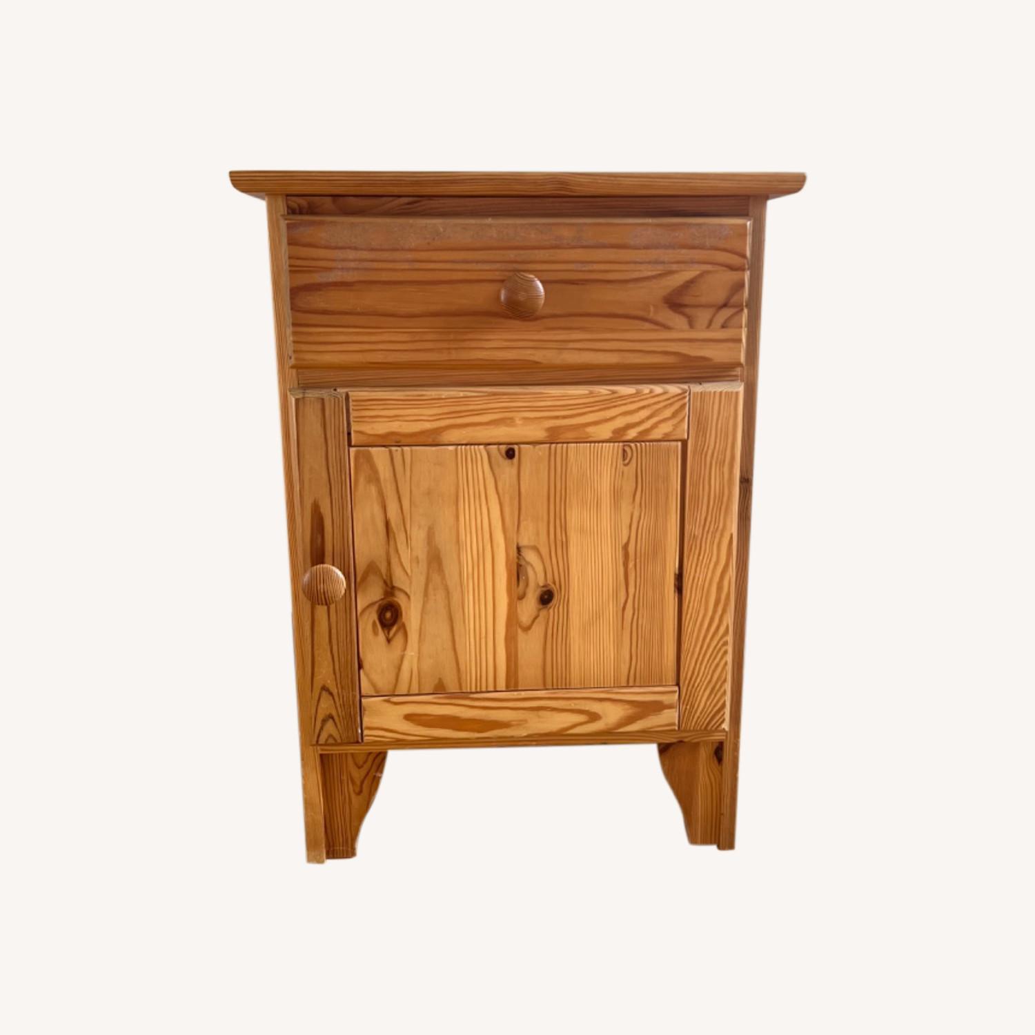 IKEA Natural Wood Nightstand AptDeco