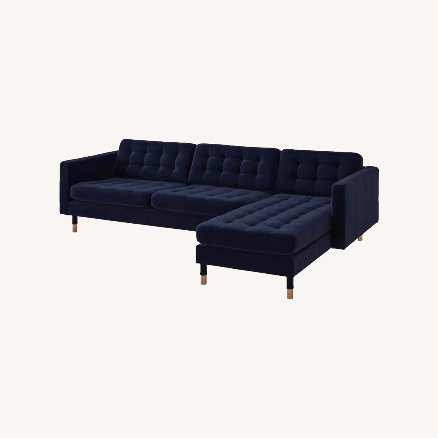 IKEA Blue Sectional Sofa AptDeco