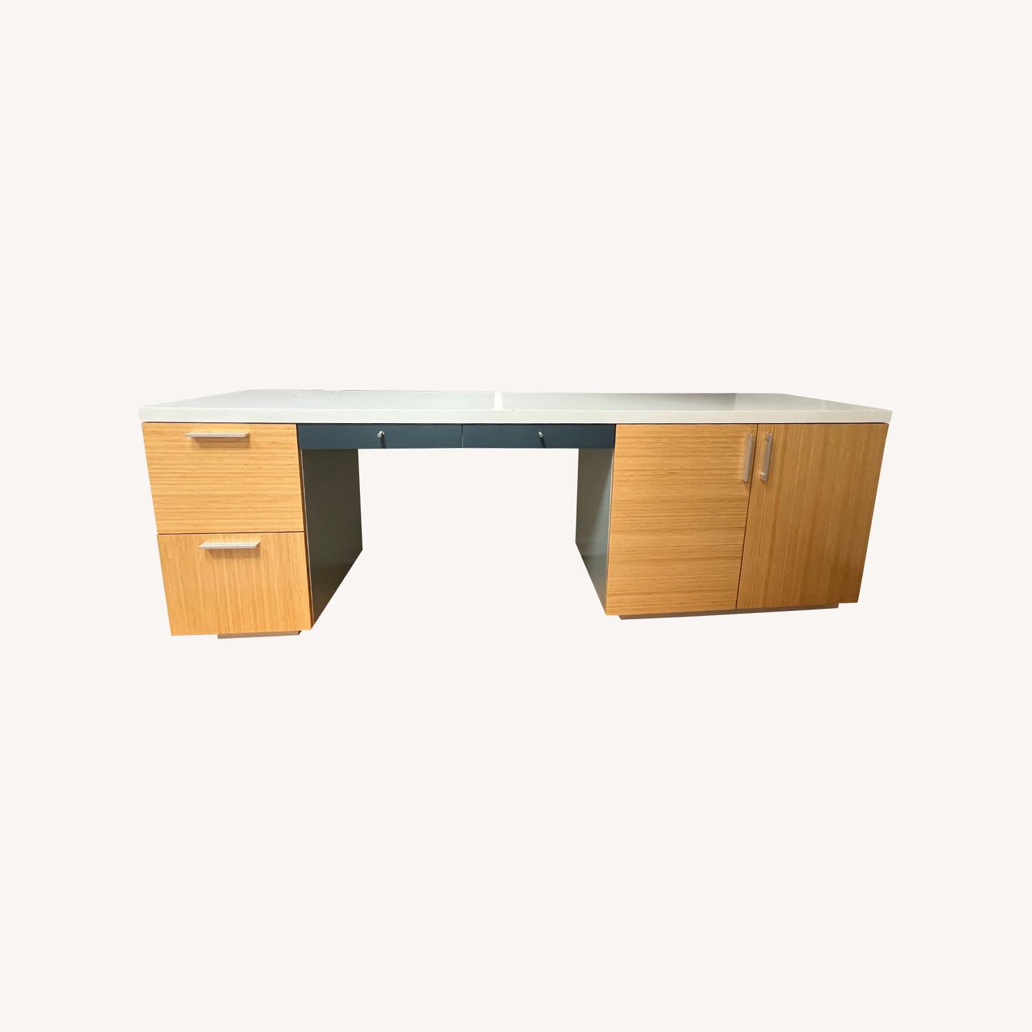 Custom Desk with Cabinet Storage - image-0