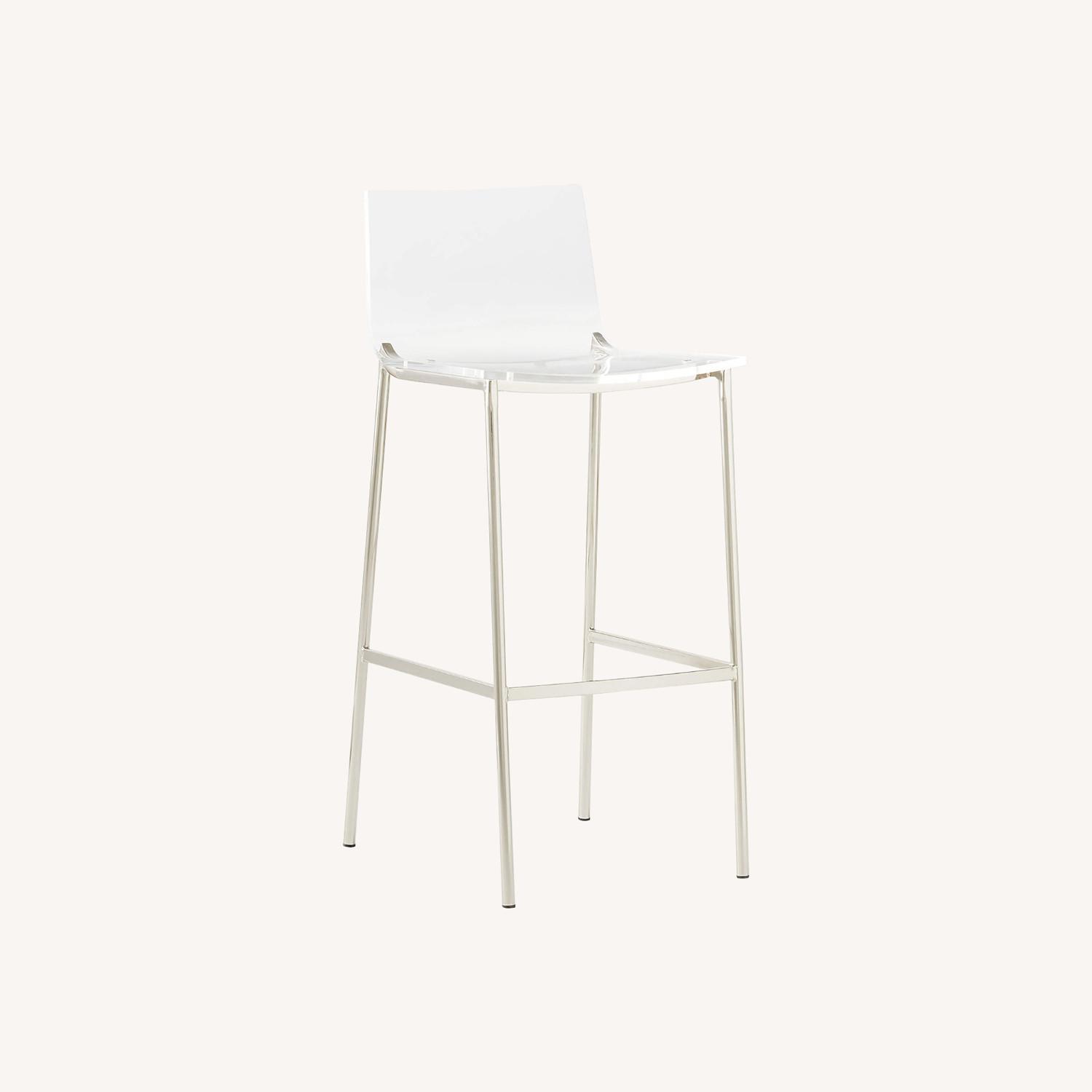 CB2 Clear Bar Stools (Set of two) AptDeco