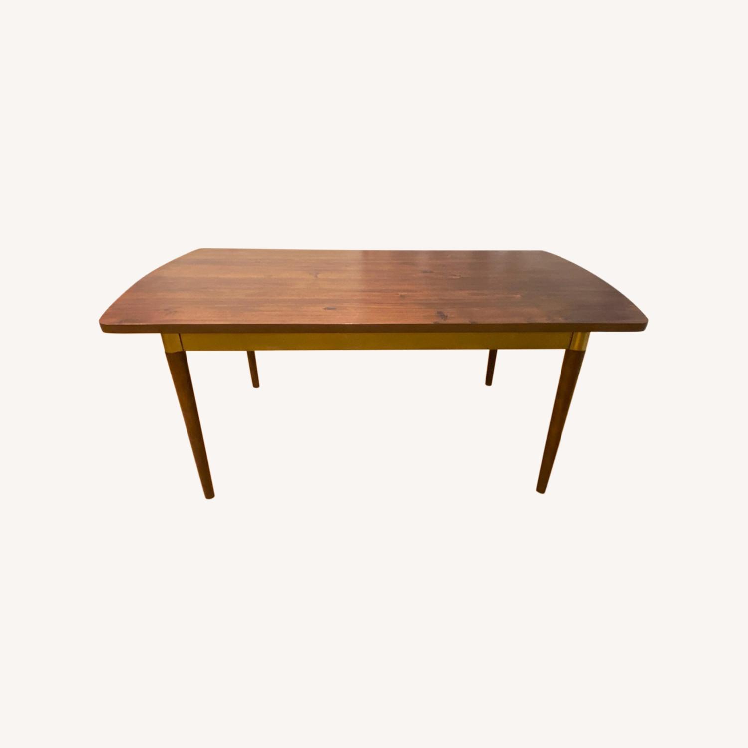 World Market Alianna Walnut and Gold Dining Table - image-0