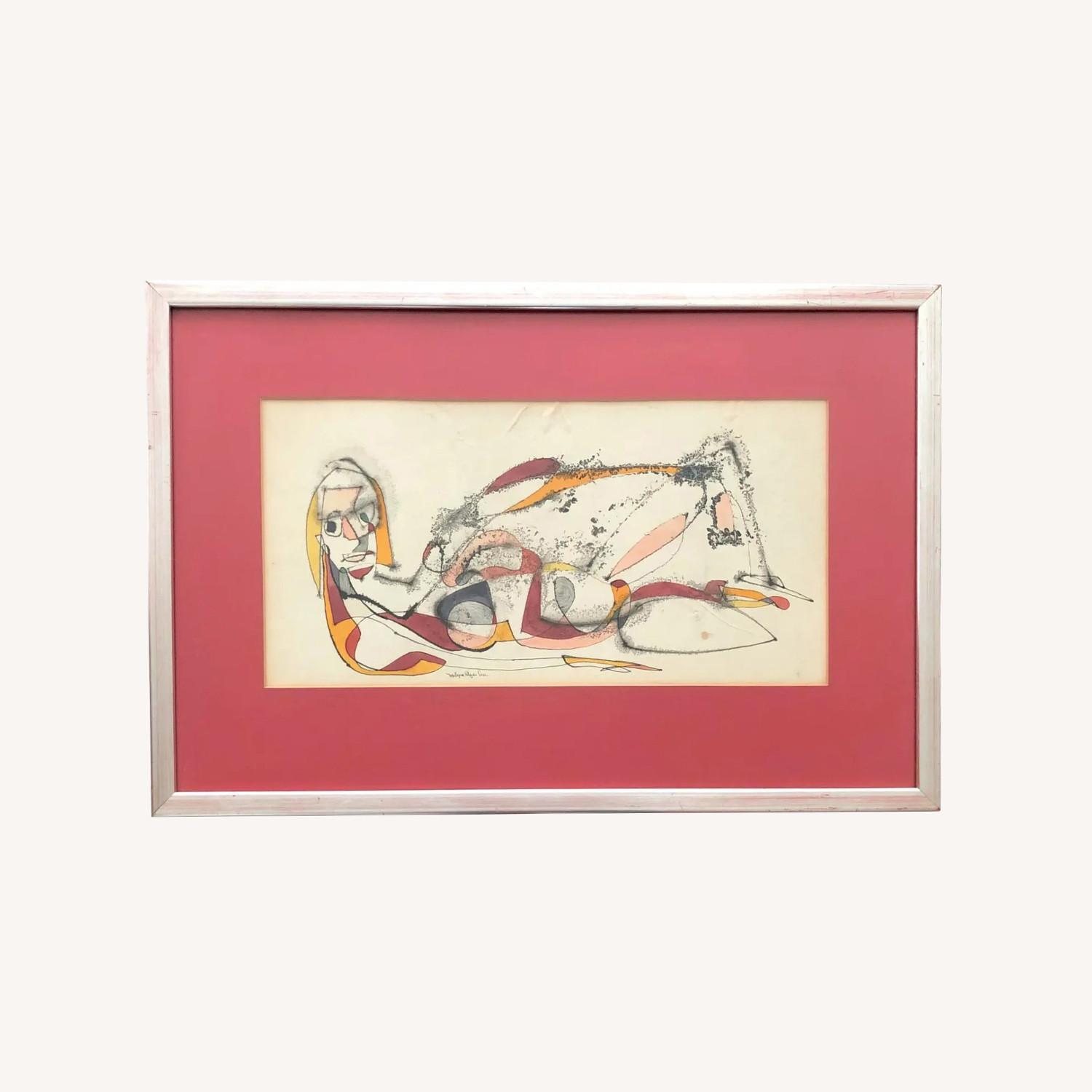 Vintage 1960s Abstract Nude by Malcolm Edgar Case - image-0