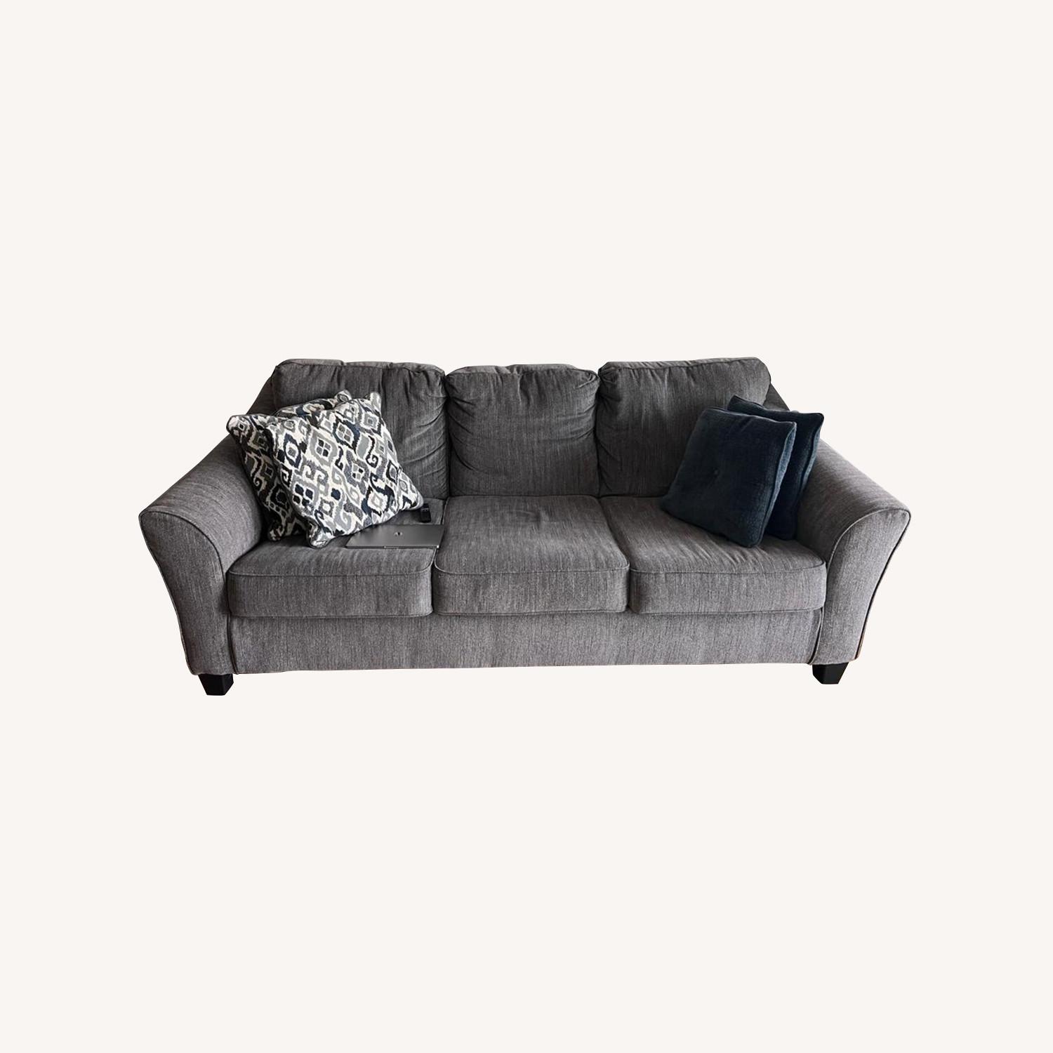 Ashley Sleeper Sofa with 4 Pillows - image-0