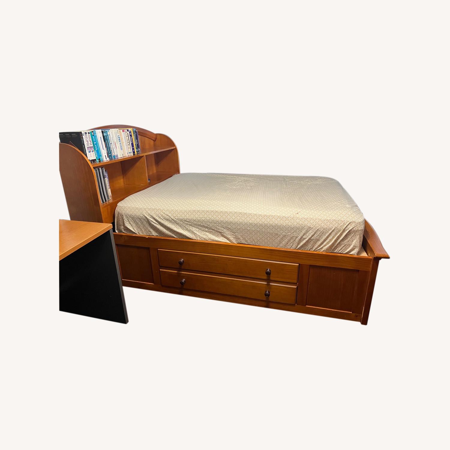 Full Size Bed with Drawers and Headboard - image-0